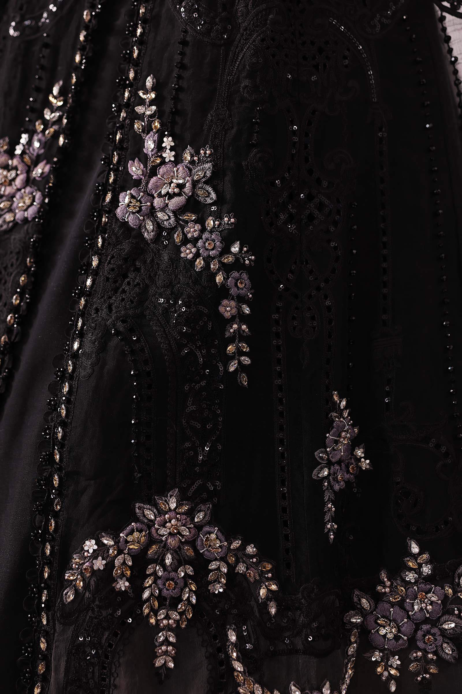 3 Piece Unstitched Embroidered Organza Suit | BD-3004 - Image 12