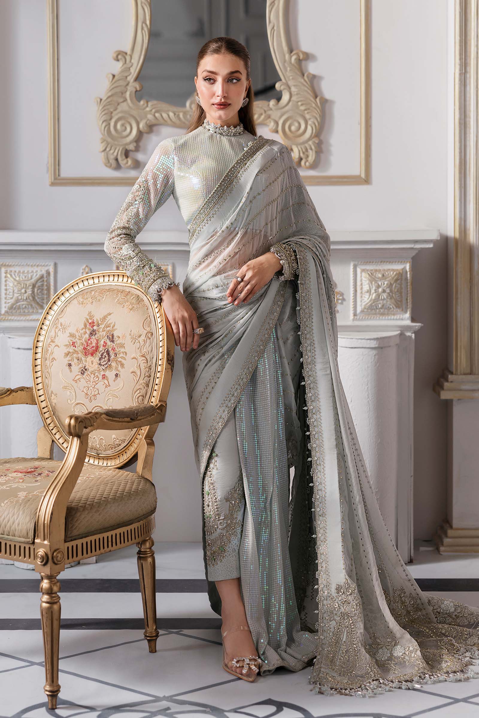 3 Piece Unstitched Embroidered Chiffon Suit | BD-3005 - Image 10