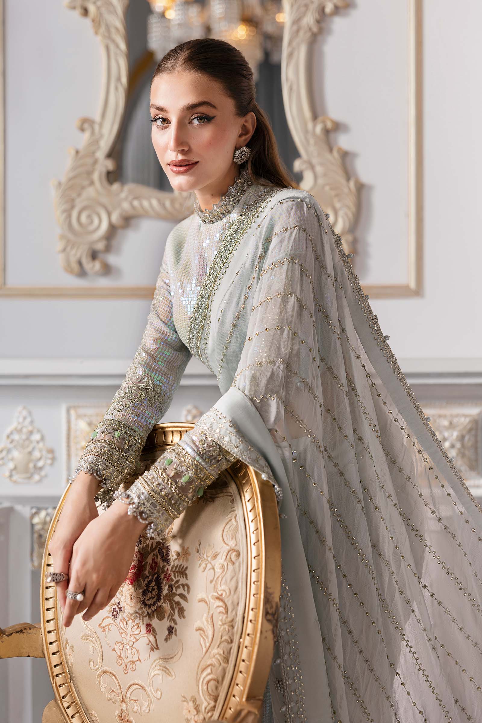 3 Piece Unstitched Embroidered Chiffon Suit | BD-3005 - Image 12