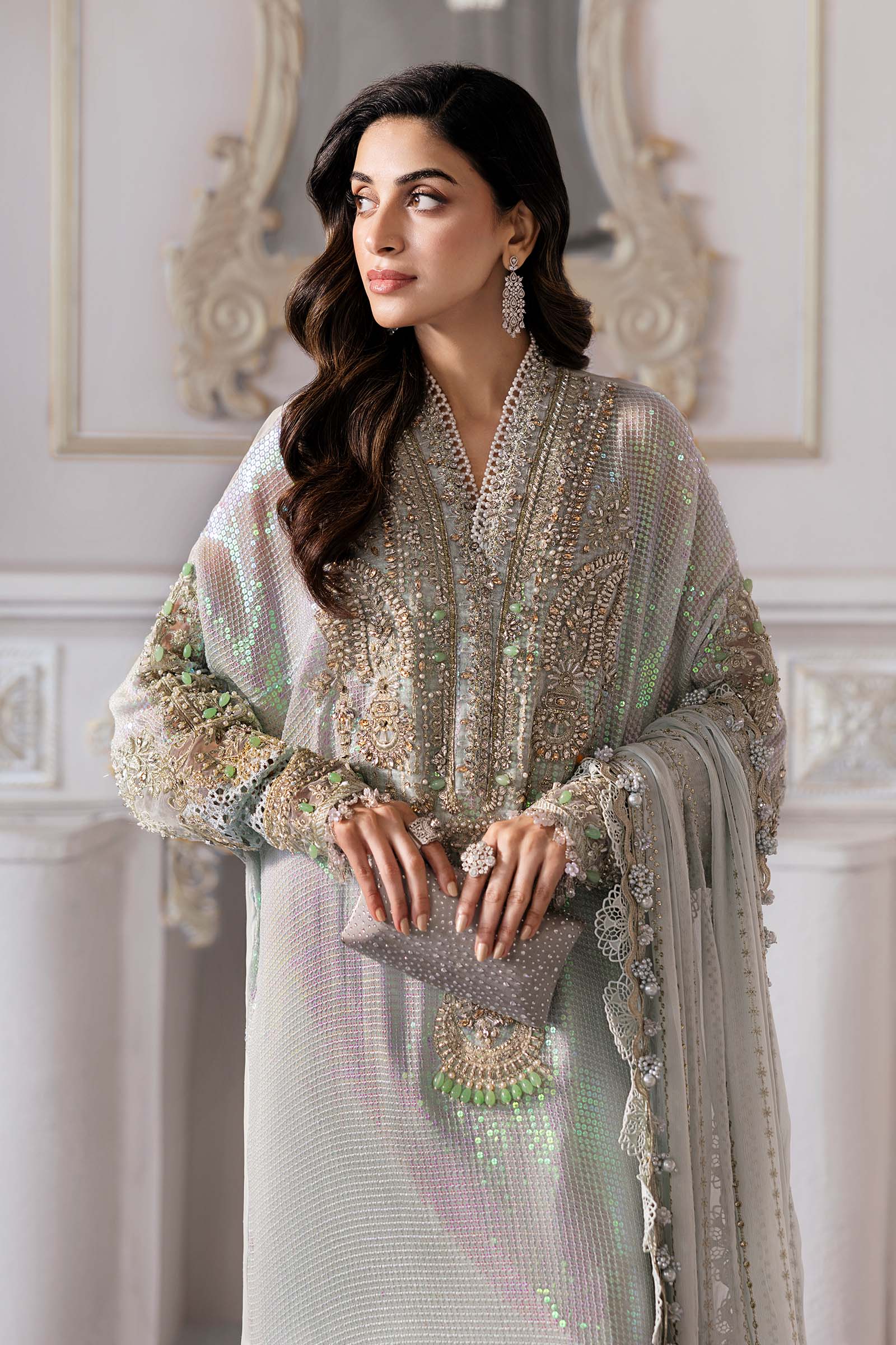 3 Piece Unstitched Embroidered Chiffon Suit | BD-3005 - Image 3