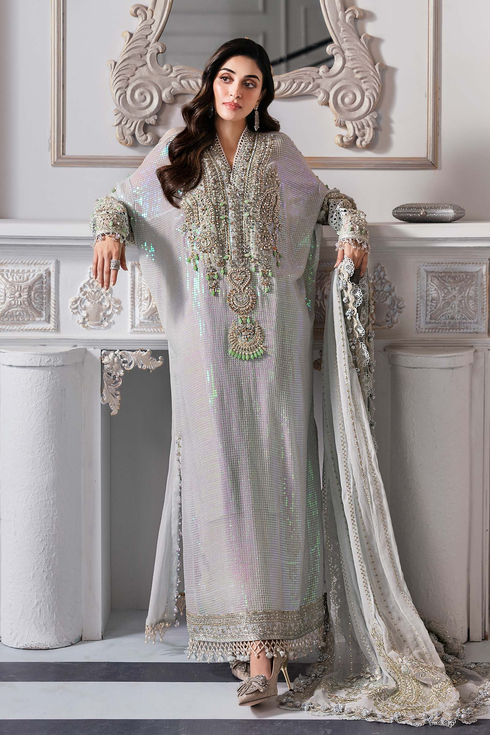 3 Piece Unstitched Embroidered Chiffon Suit | BD-3005 - Image 7