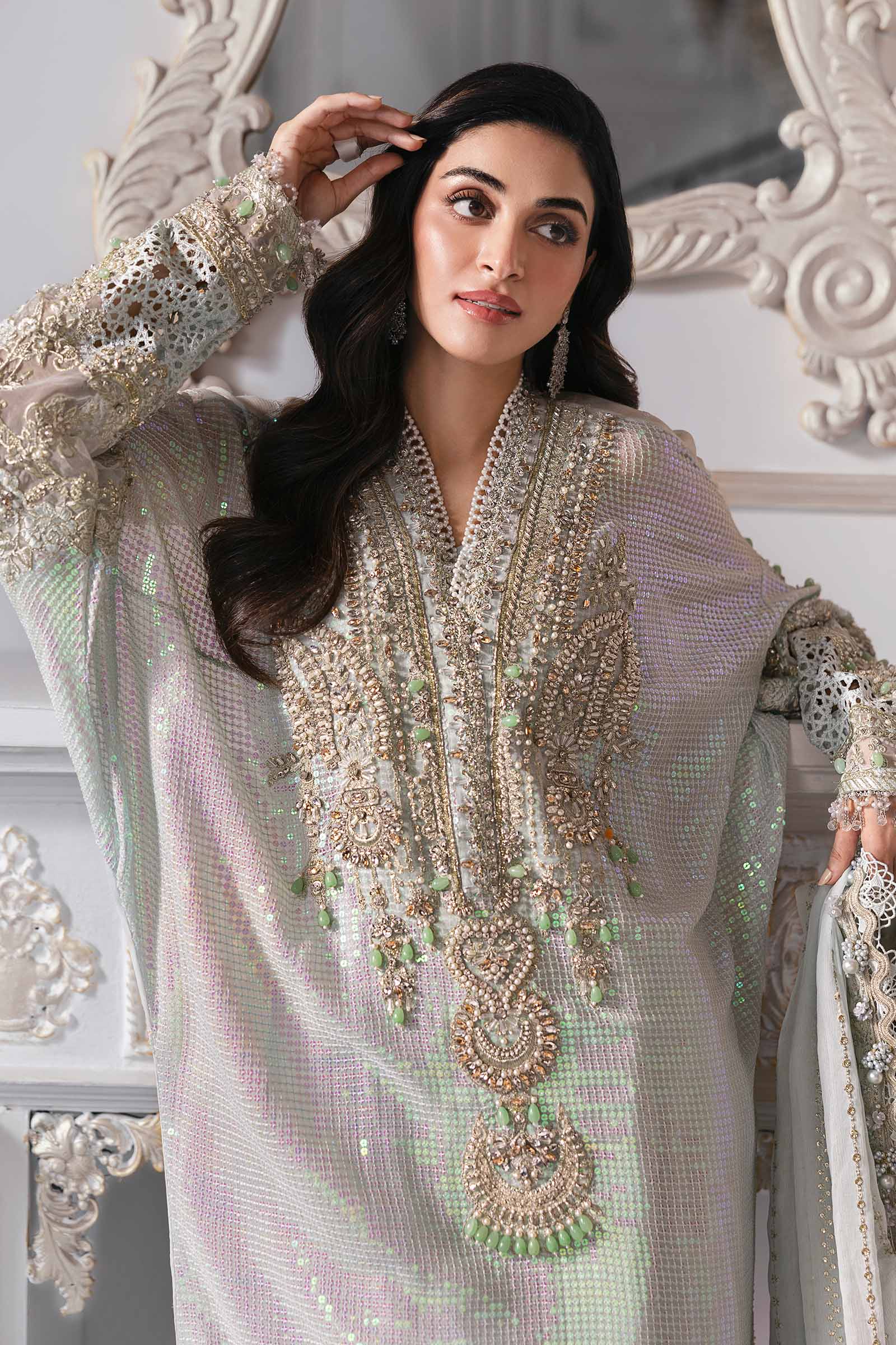 3 Piece Unstitched Embroidered Chiffon Suit | BD-3005 - Image 8