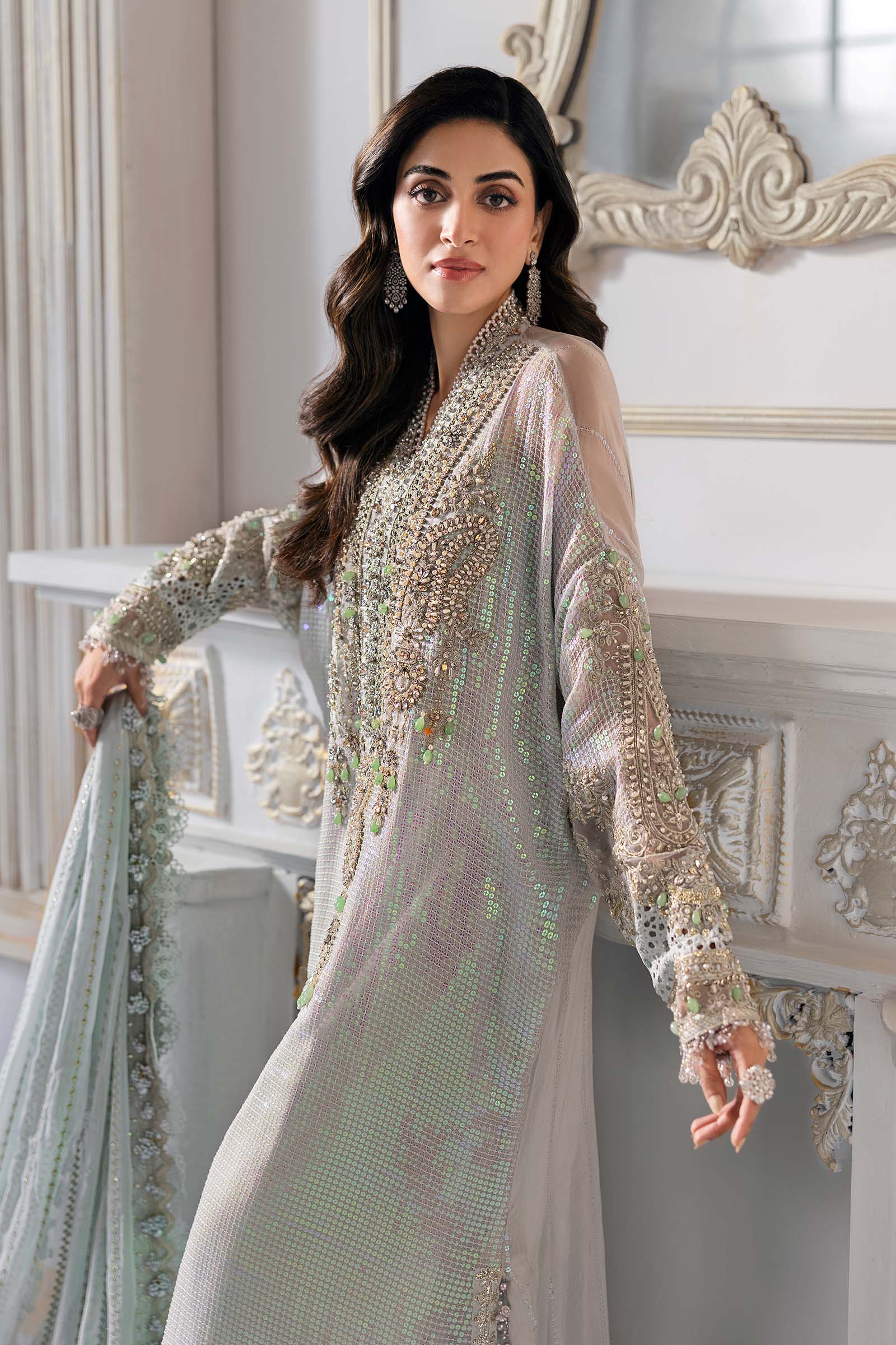 3 Piece Unstitched Embroidered Chiffon Suit | BD-3005 - Image 9