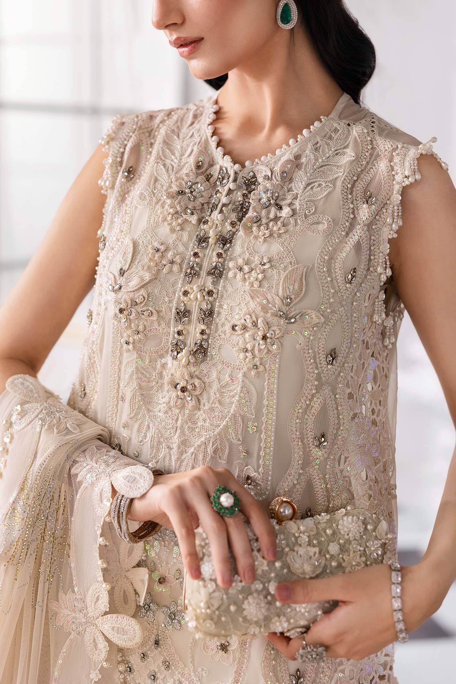 3 Piece Unstitched Embroidered Chiffon Suit | BD-3007 - Image 11