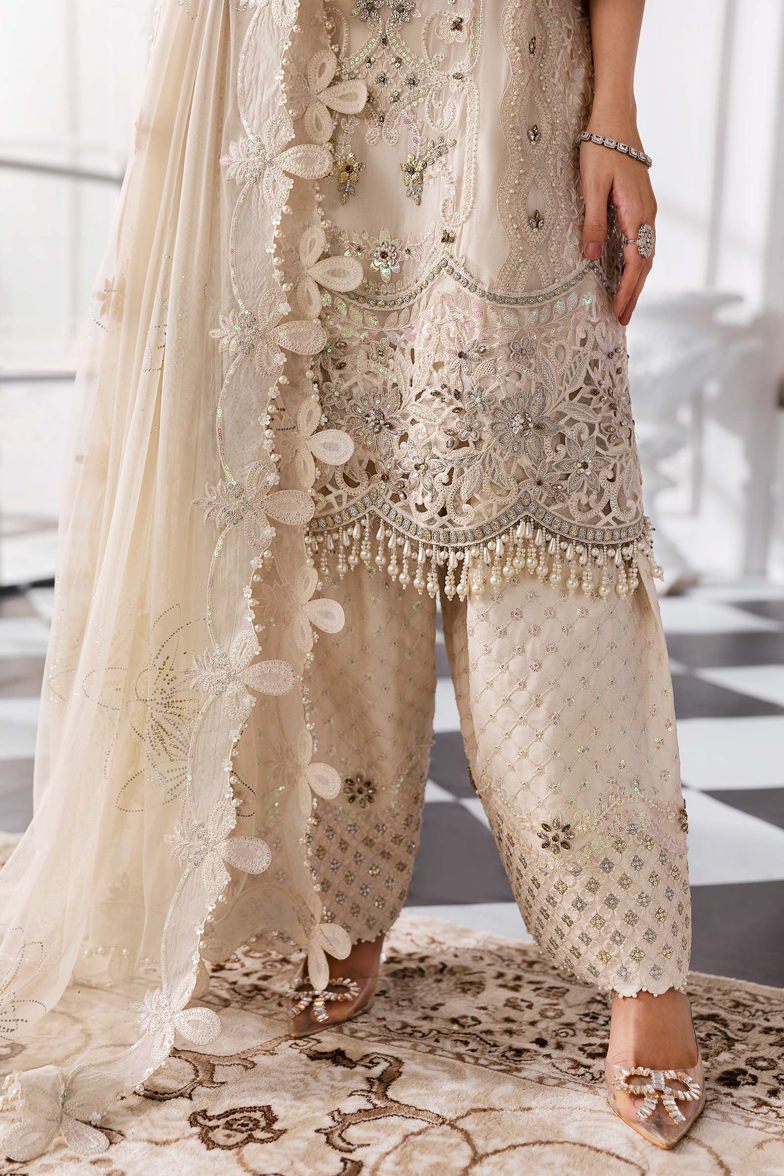 3 Piece Unstitched Embroidered Chiffon Suit | BD-3007 - Image 12