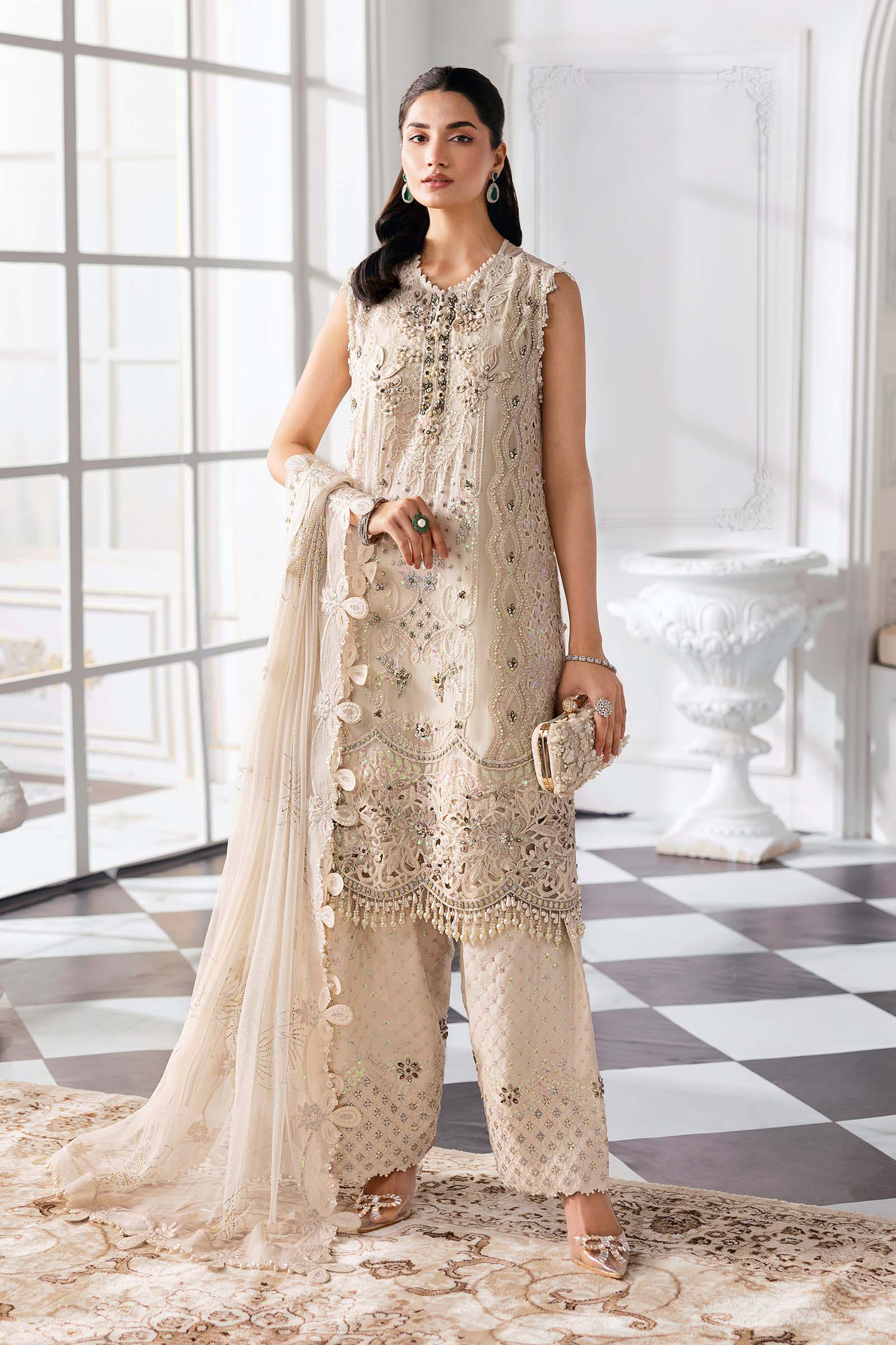 3 Piece Unstitched Embroidered Chiffon Suit | BD-3007 - Image 14