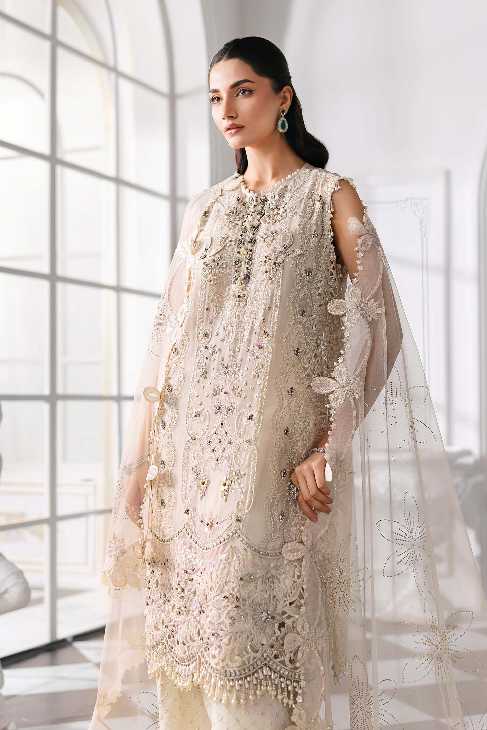 3 Piece Unstitched Embroidered Chiffon Suit | BD-3007 - Image 3