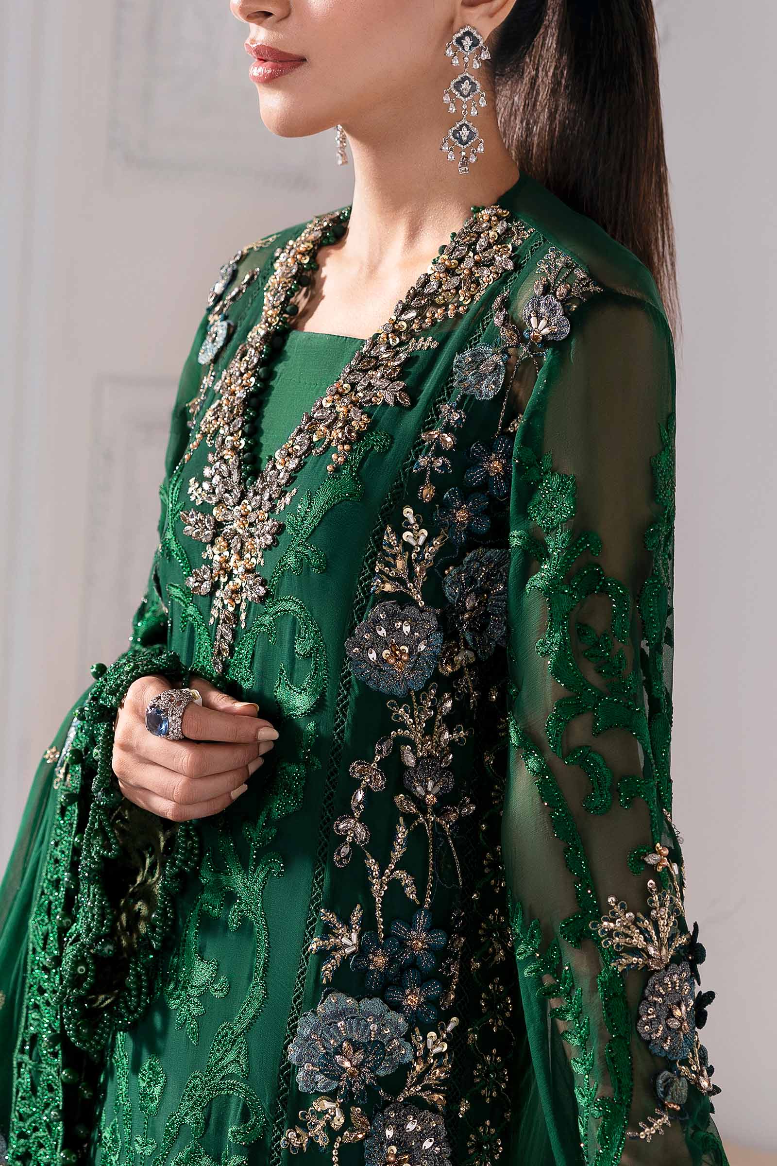 3 Piece Unstitched Embroidered Chiffon Suit | BD-3008 - Image 10