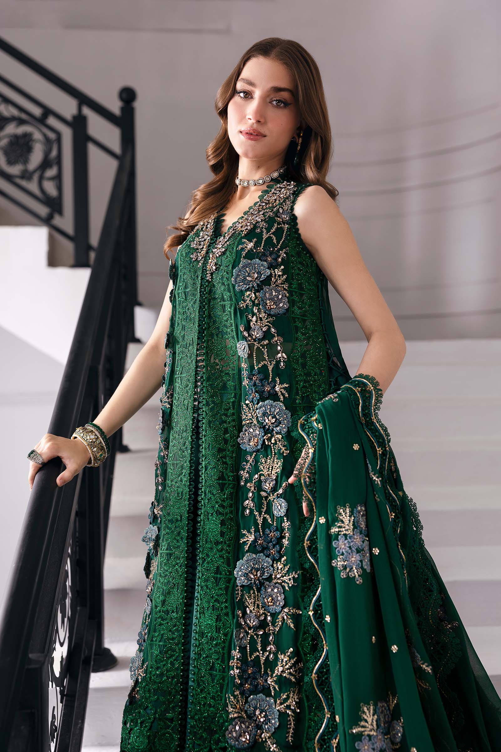 3 Piece Unstitched Embroidered Chiffon Suit | BD-3008 - Image 13