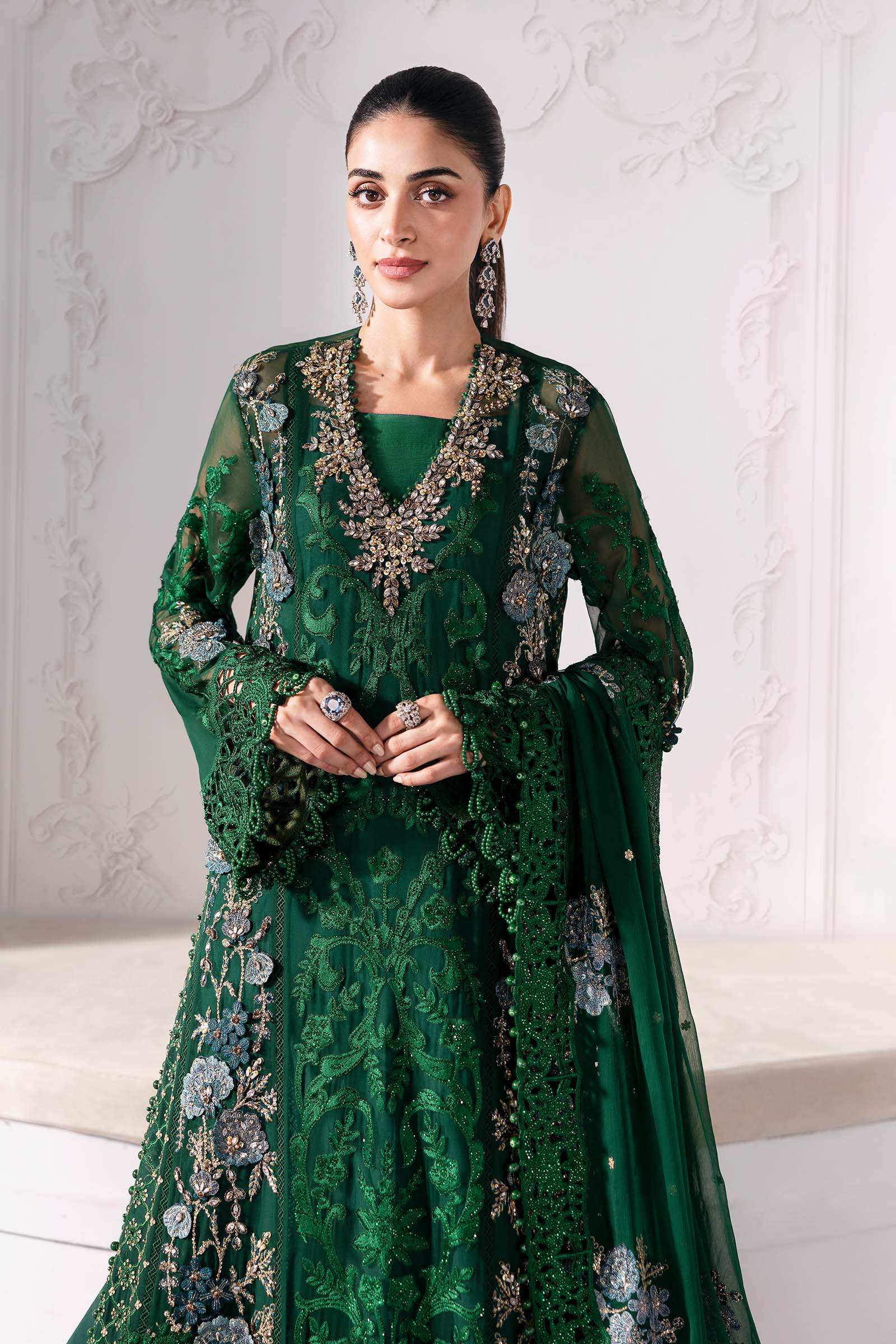 3 Piece Unstitched Embroidered Chiffon Suit | BD-3008 - Image 3