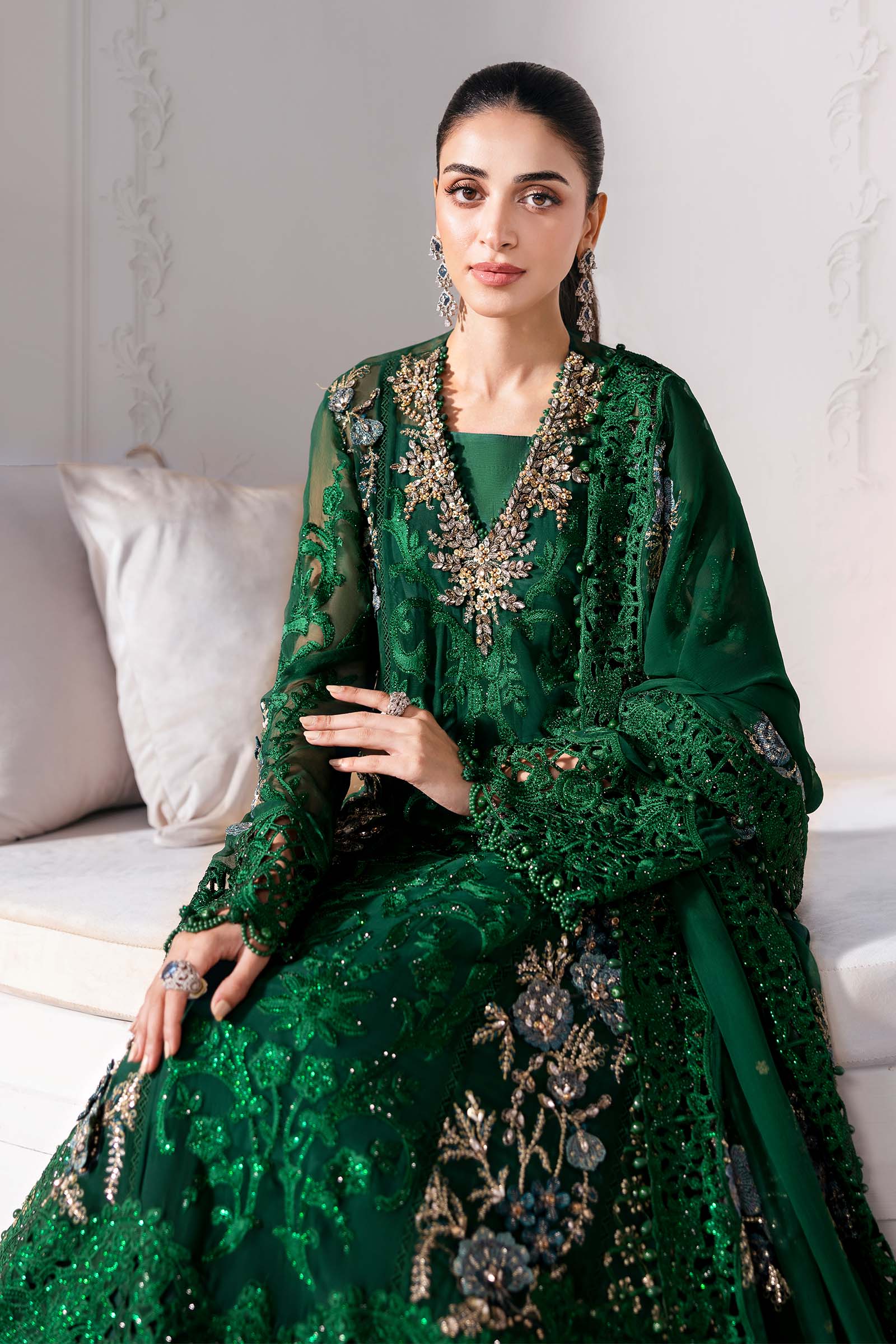 3 Piece Unstitched Embroidered Chiffon Suit | BD-3008 - Image 4