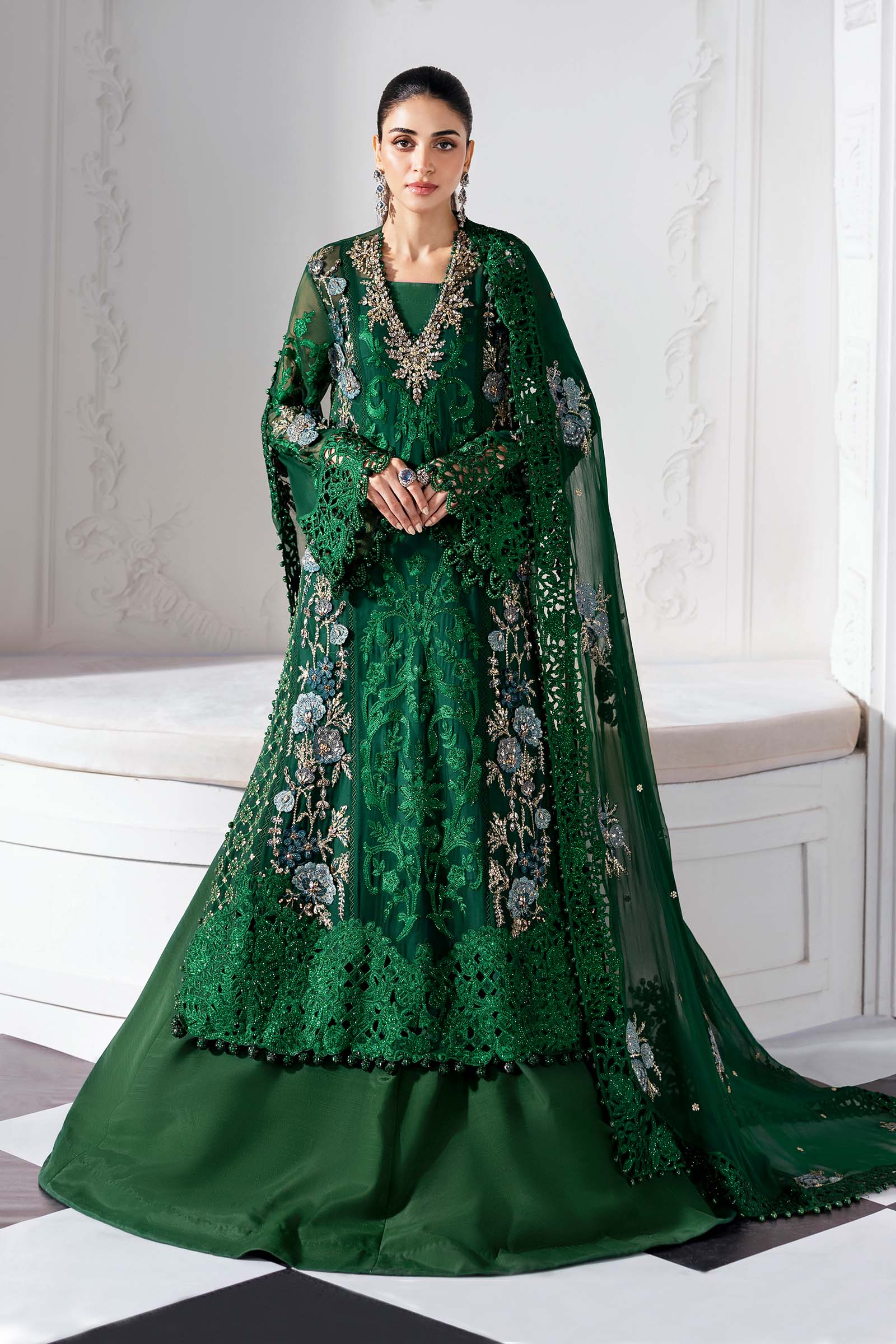 3 Piece Unstitched Embroidered Chiffon Suit | BD-3008 - Image 5