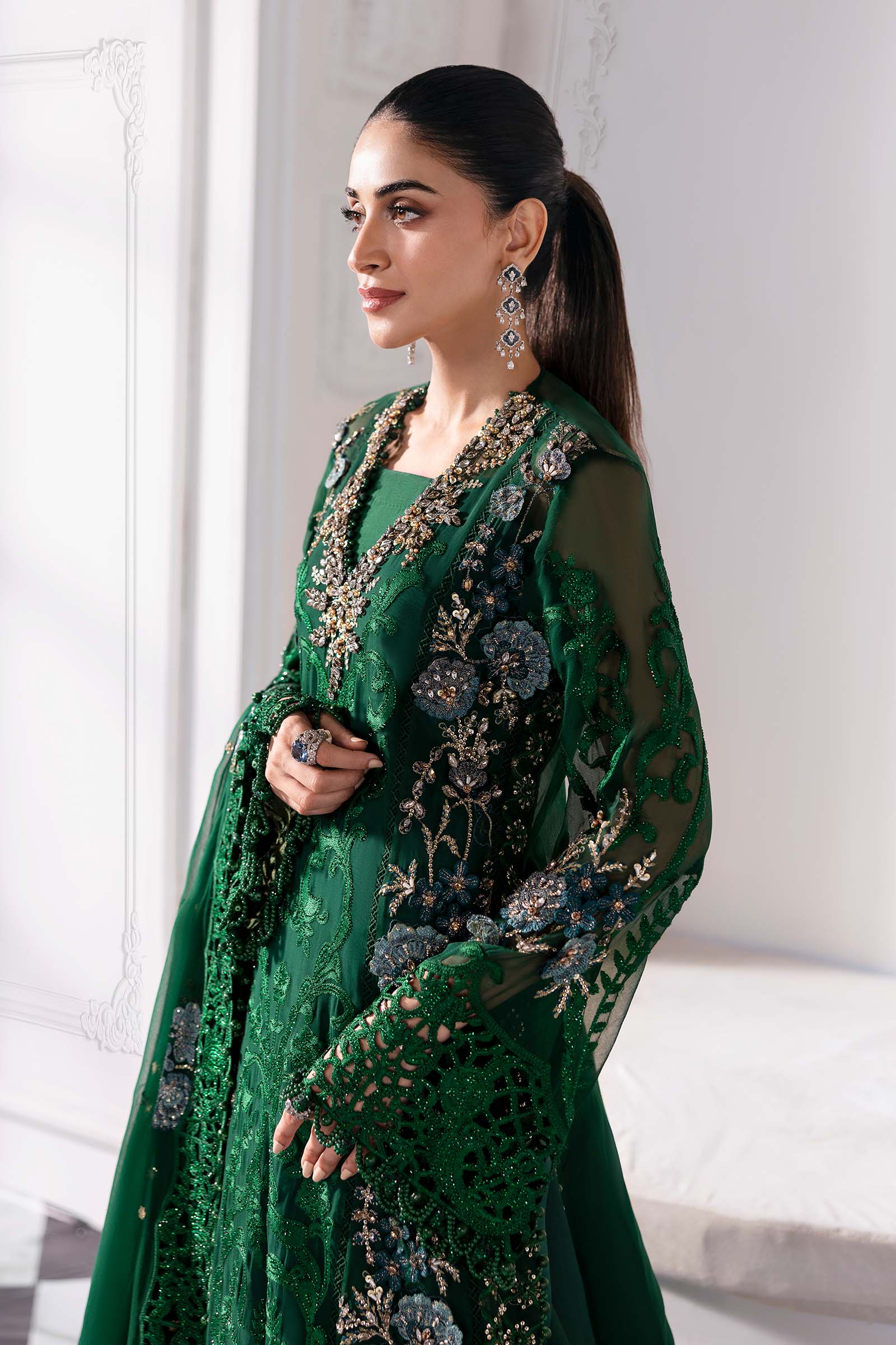 3 Piece Unstitched Embroidered Chiffon Suit | BD-3008 - Image 7