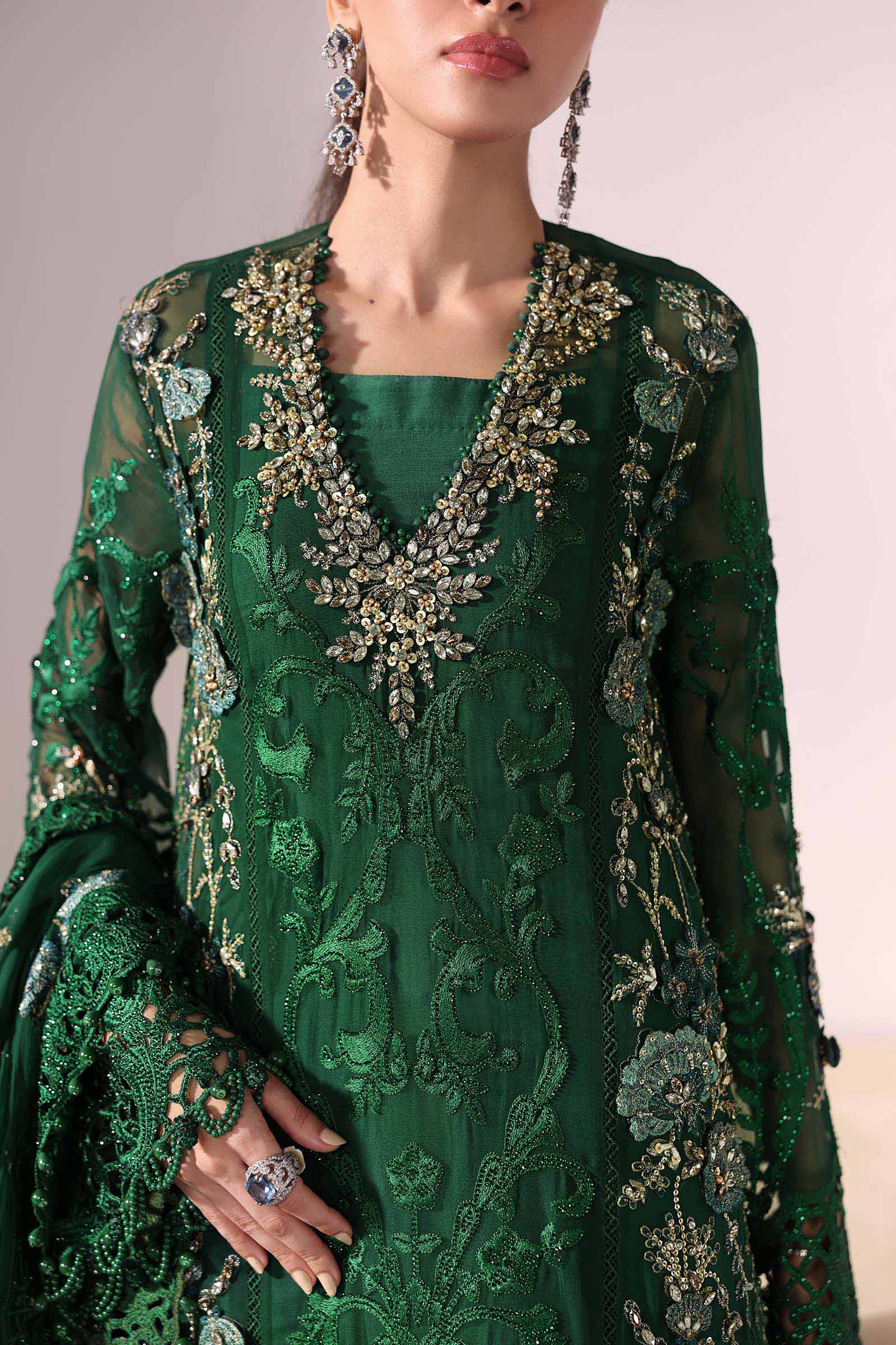 3 Piece Unstitched Embroidered Chiffon Suit | BD-3008 - Image 9