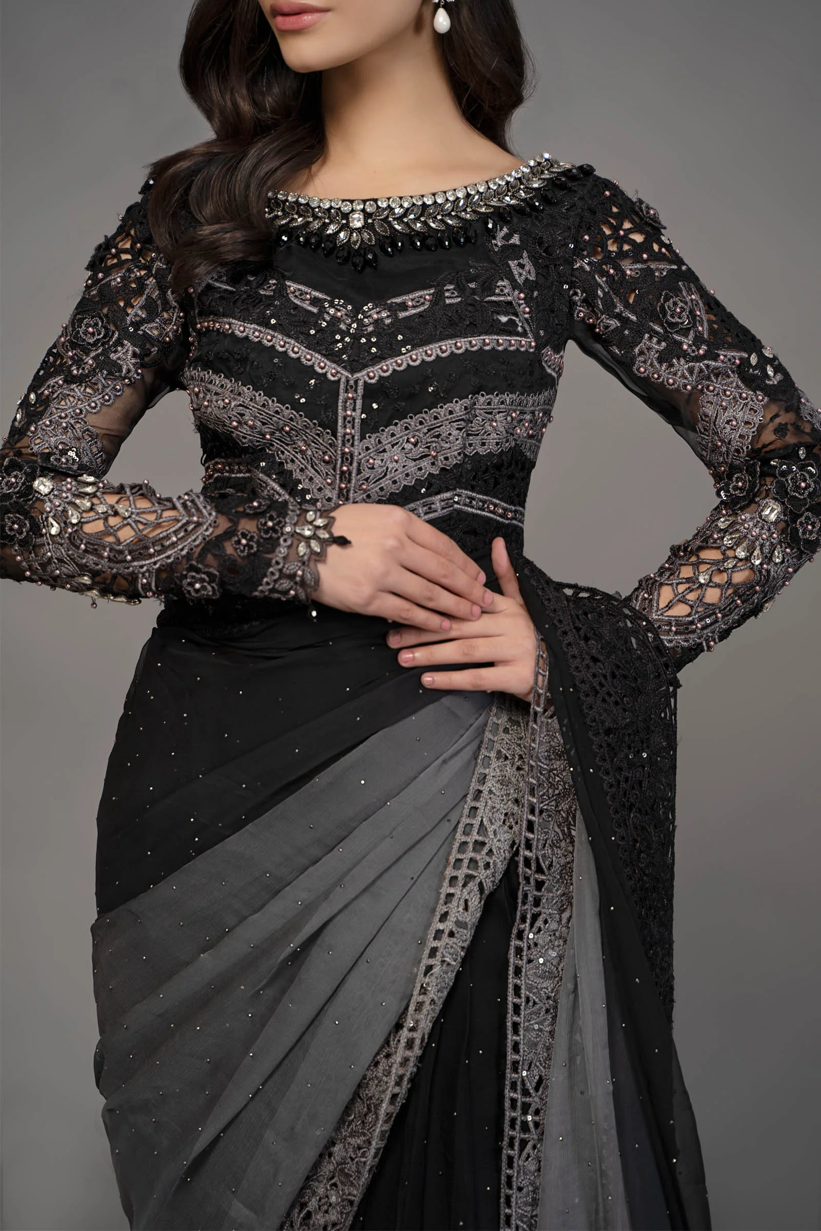 Suit Grey and Black BDS-2504 - Image 3