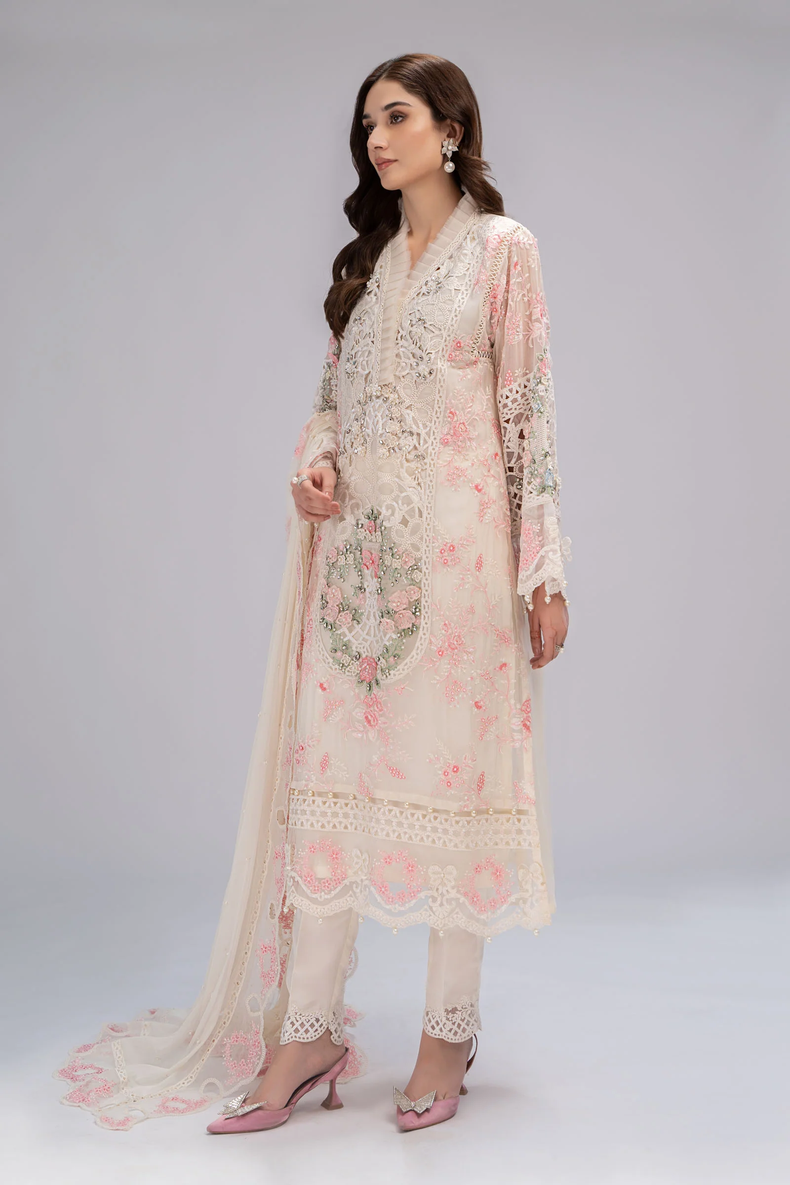 Suit Off White and Pastels BDS-2604 - Image 8
