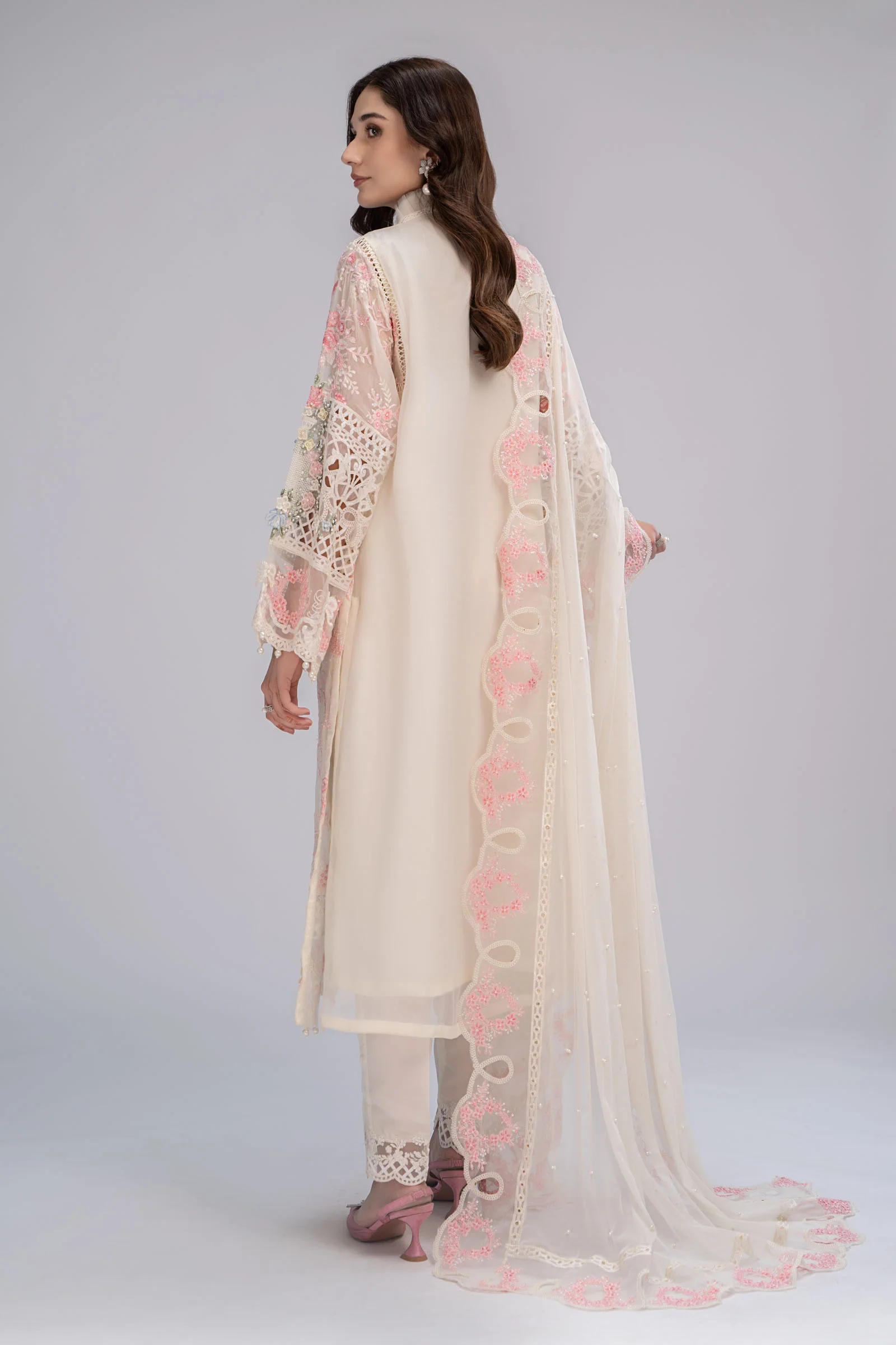 Suit Off White and Pastels BDS-2604 - Image 9