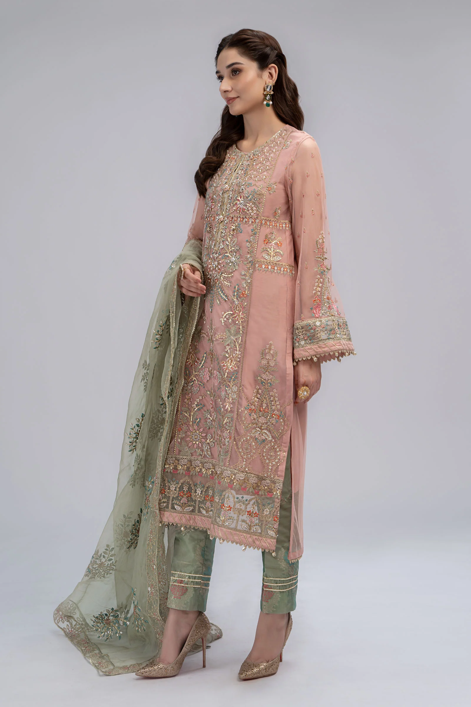 Suit Pink and Sea Green BDS-2607 - Image 6