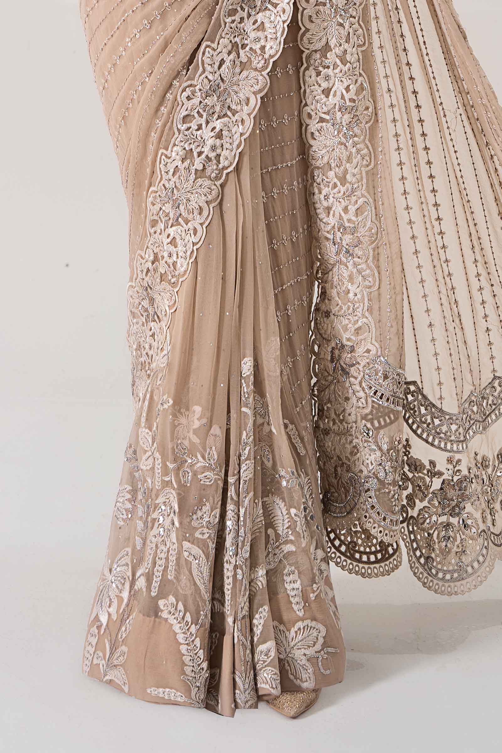 Embroidered Chiffon Saree | BDS-2801 - Image 3