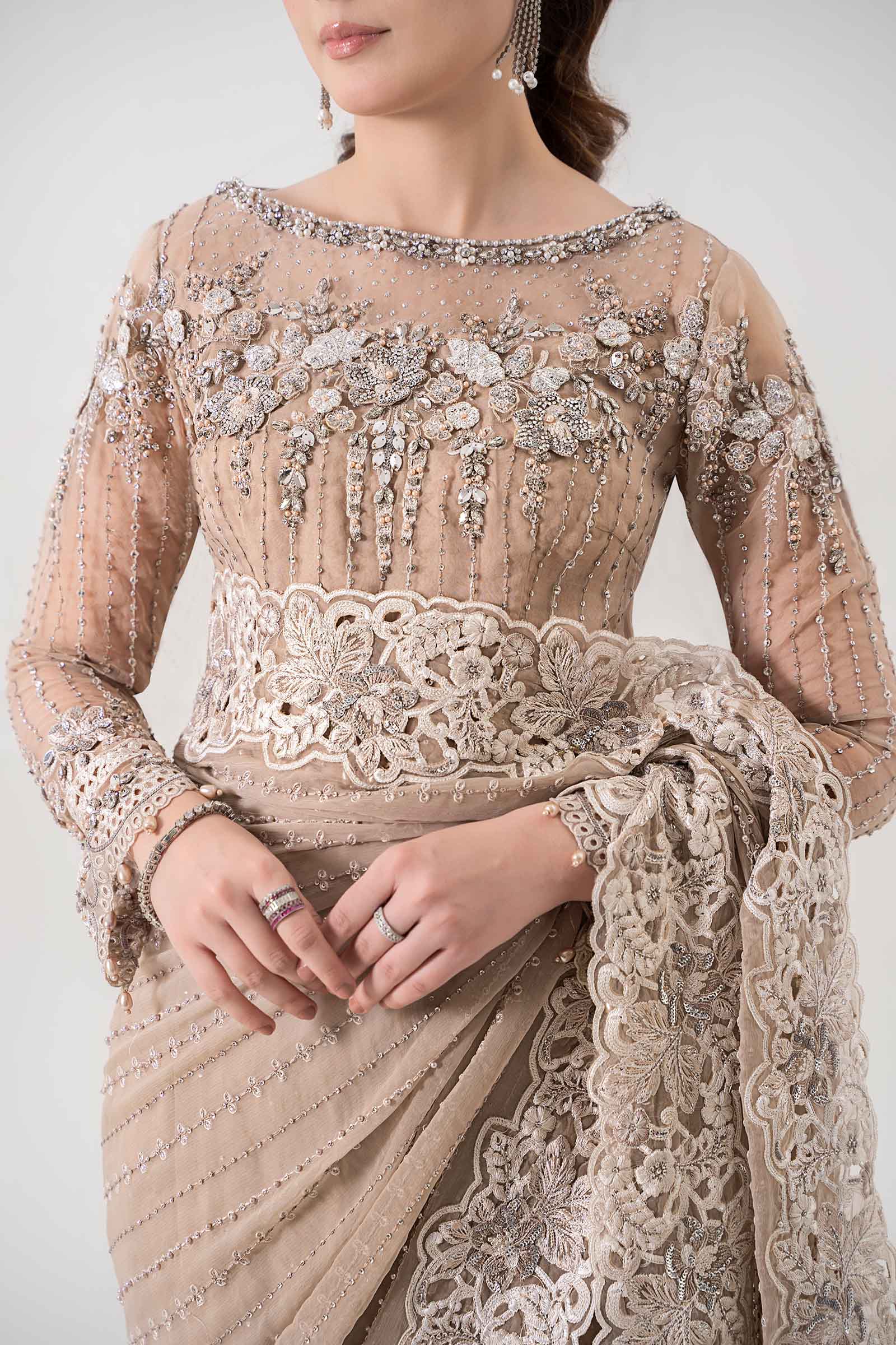 Embroidered Chiffon Saree | BDS-2801 - Image 4