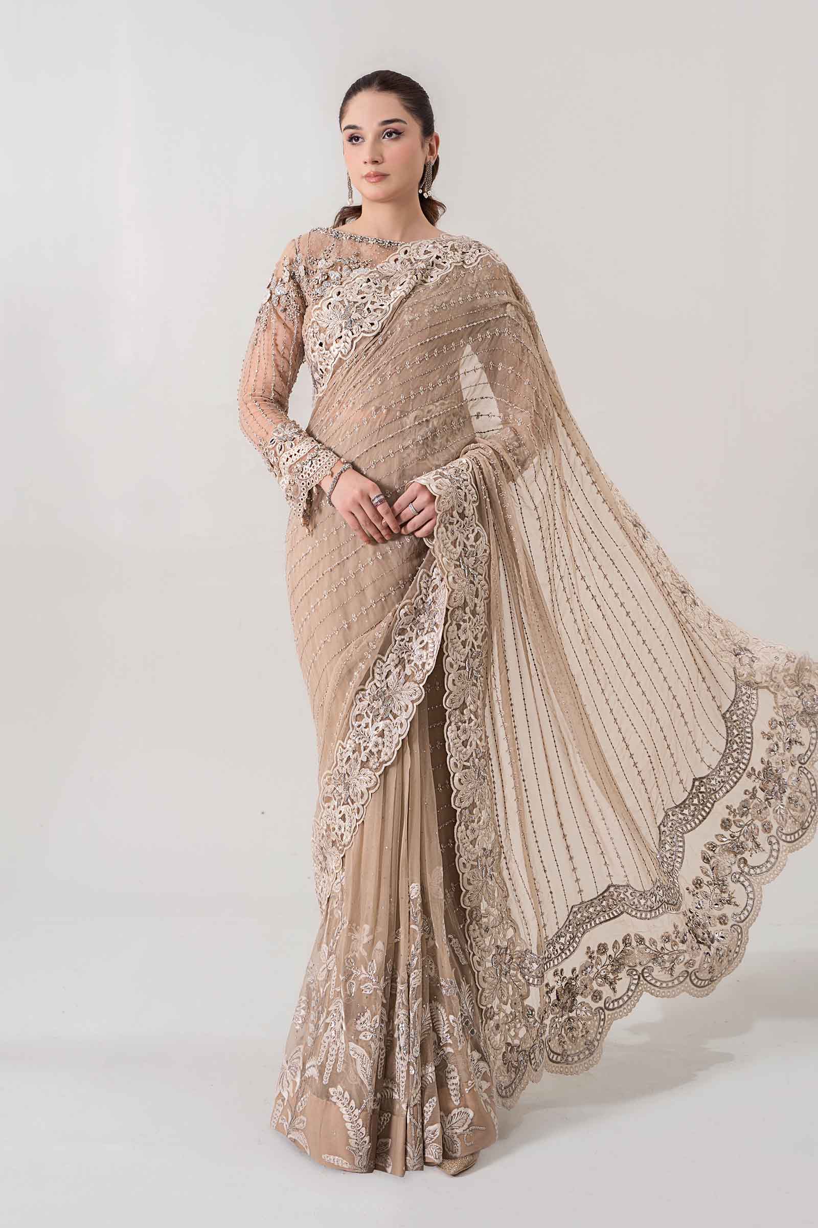 Embroidered Chiffon Saree | BDS-2801 - Image 5