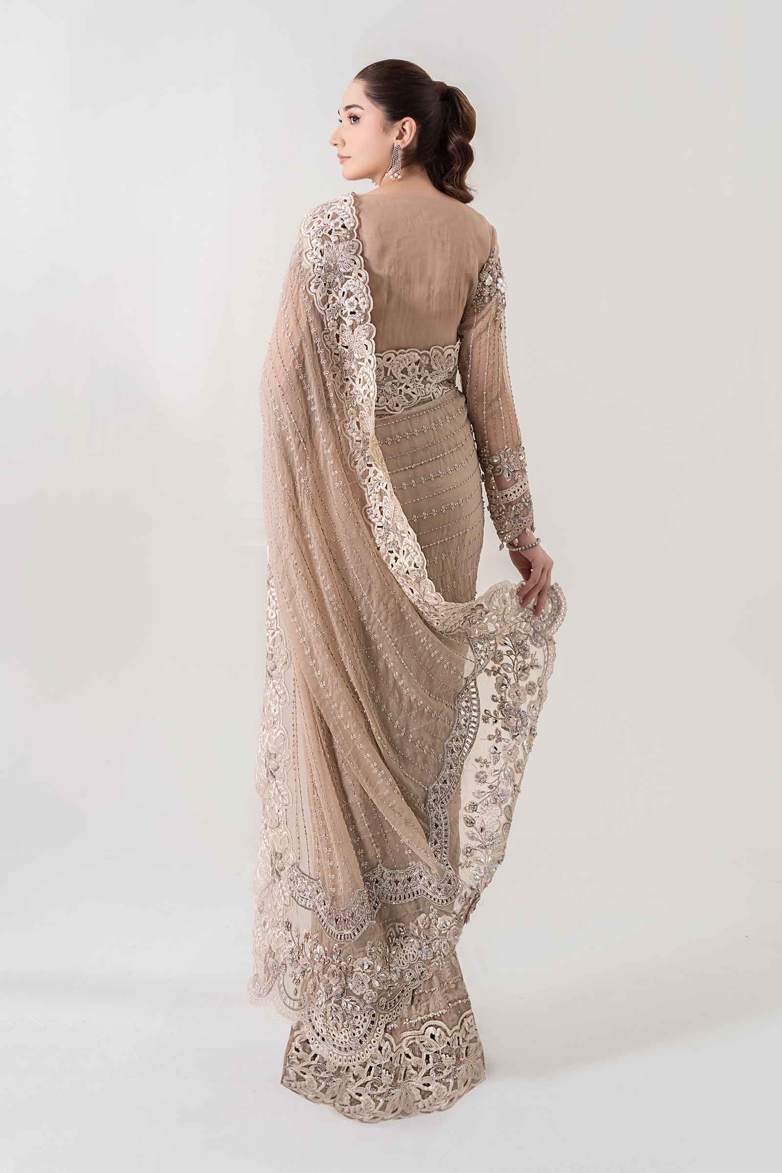 Embroidered Chiffon Saree | BDS-2801 - Image 7