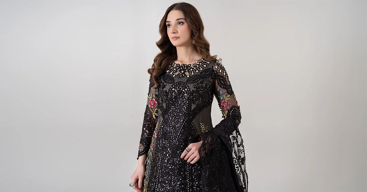 3 Piece Embroidered Organza Suit | BDS-2802 - Image 7