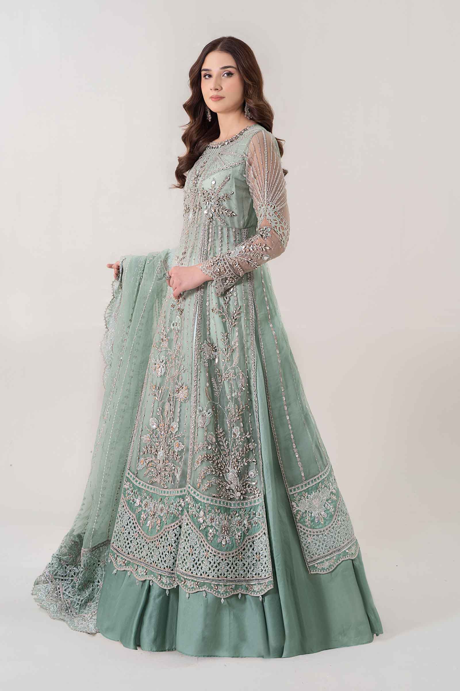 3 Piece Embroidered Organza Suit | BDS-2803 - Image 5