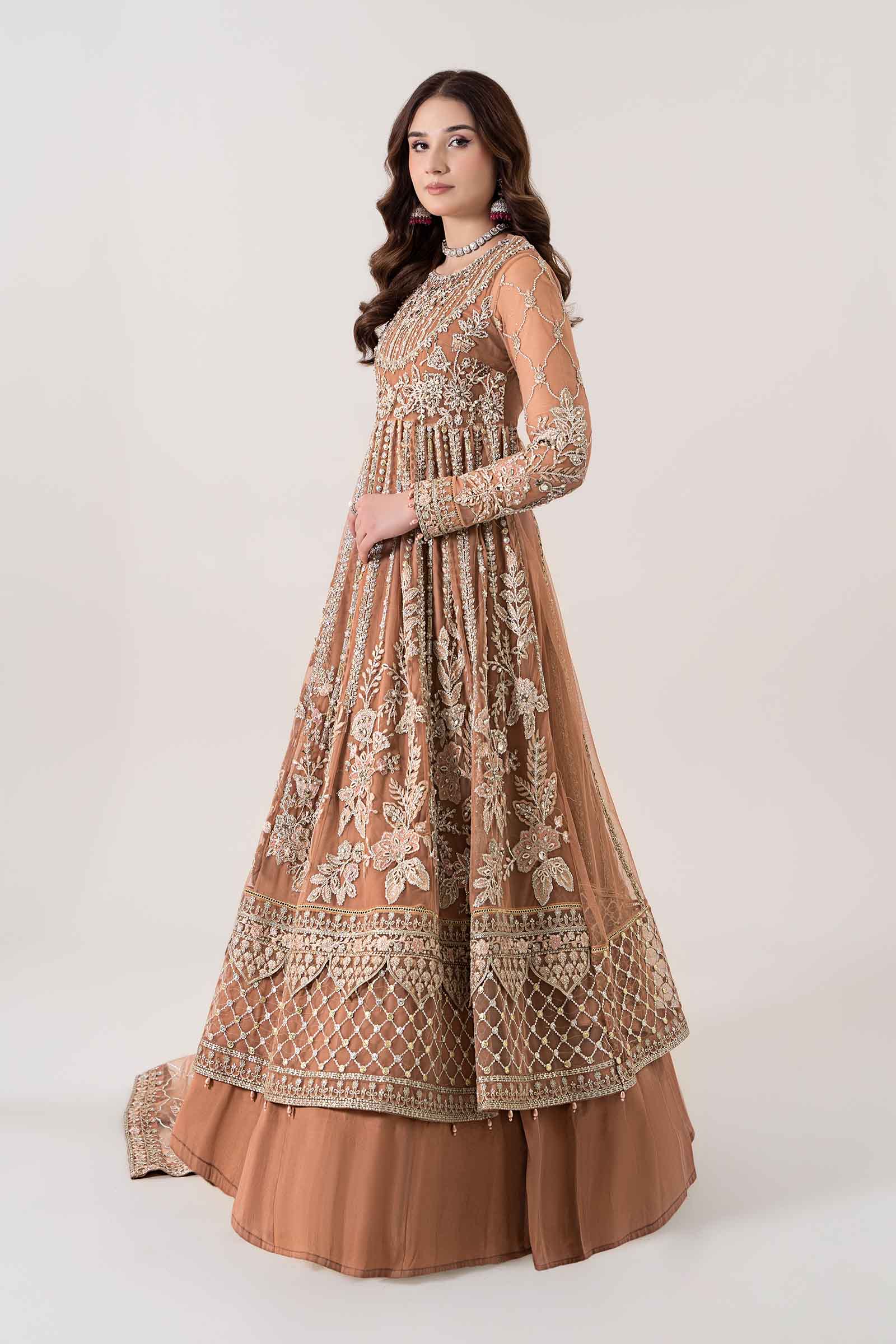 3 Piece Embroidered Net Suit | BDS-2804 - Image 5