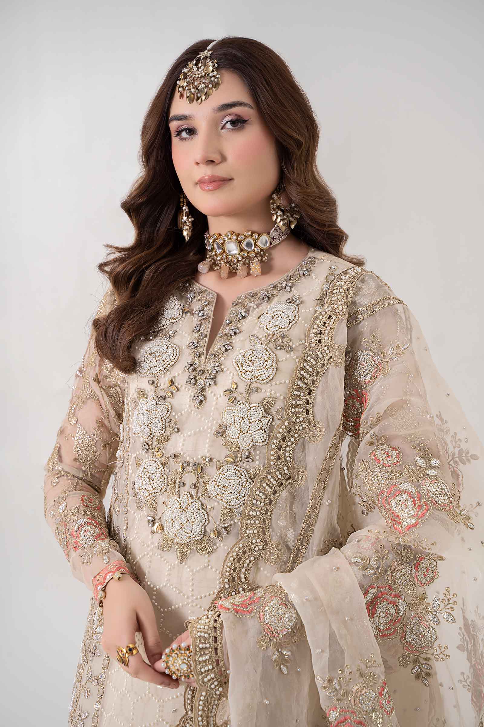 3 Piece Embroidered Organza Suit | BDS-2805 - Image 2
