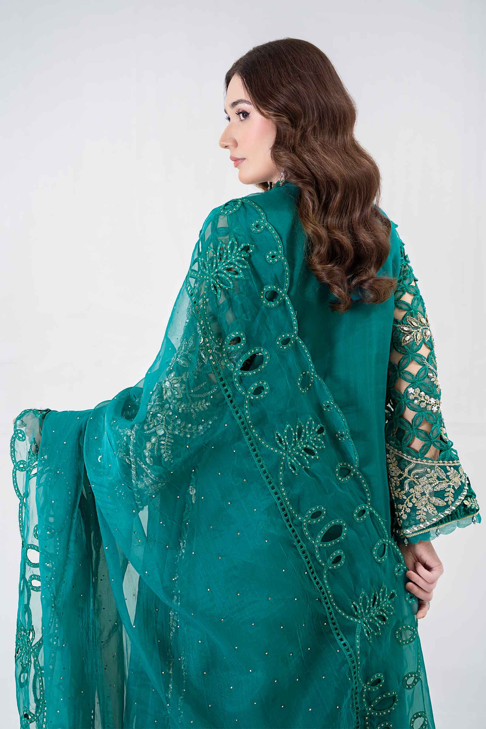 3 Piece Embroidered Organza Suit | BDS-2806 - Image 2