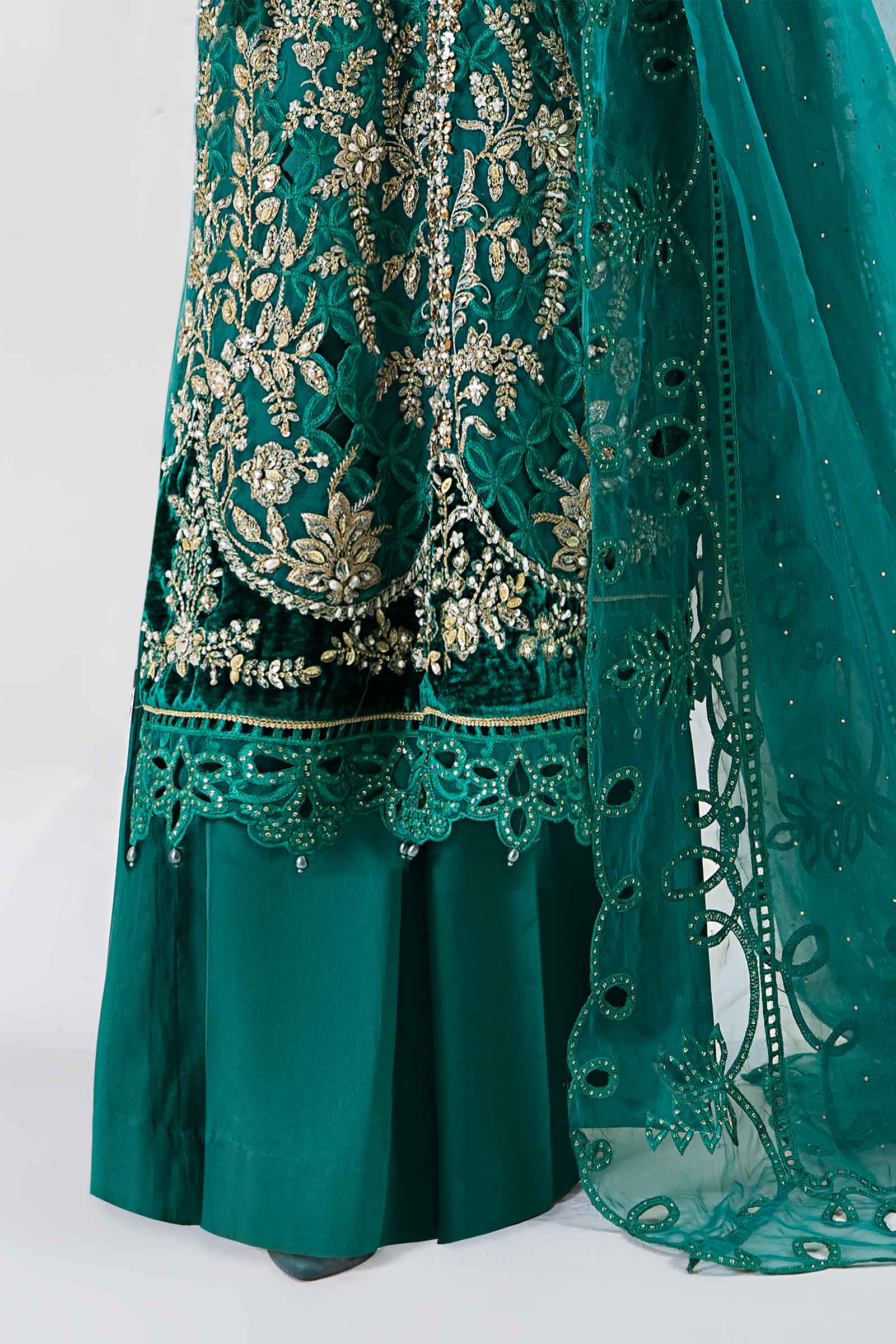 3 Piece Embroidered Organza Suit | BDS-2806 - Image 3