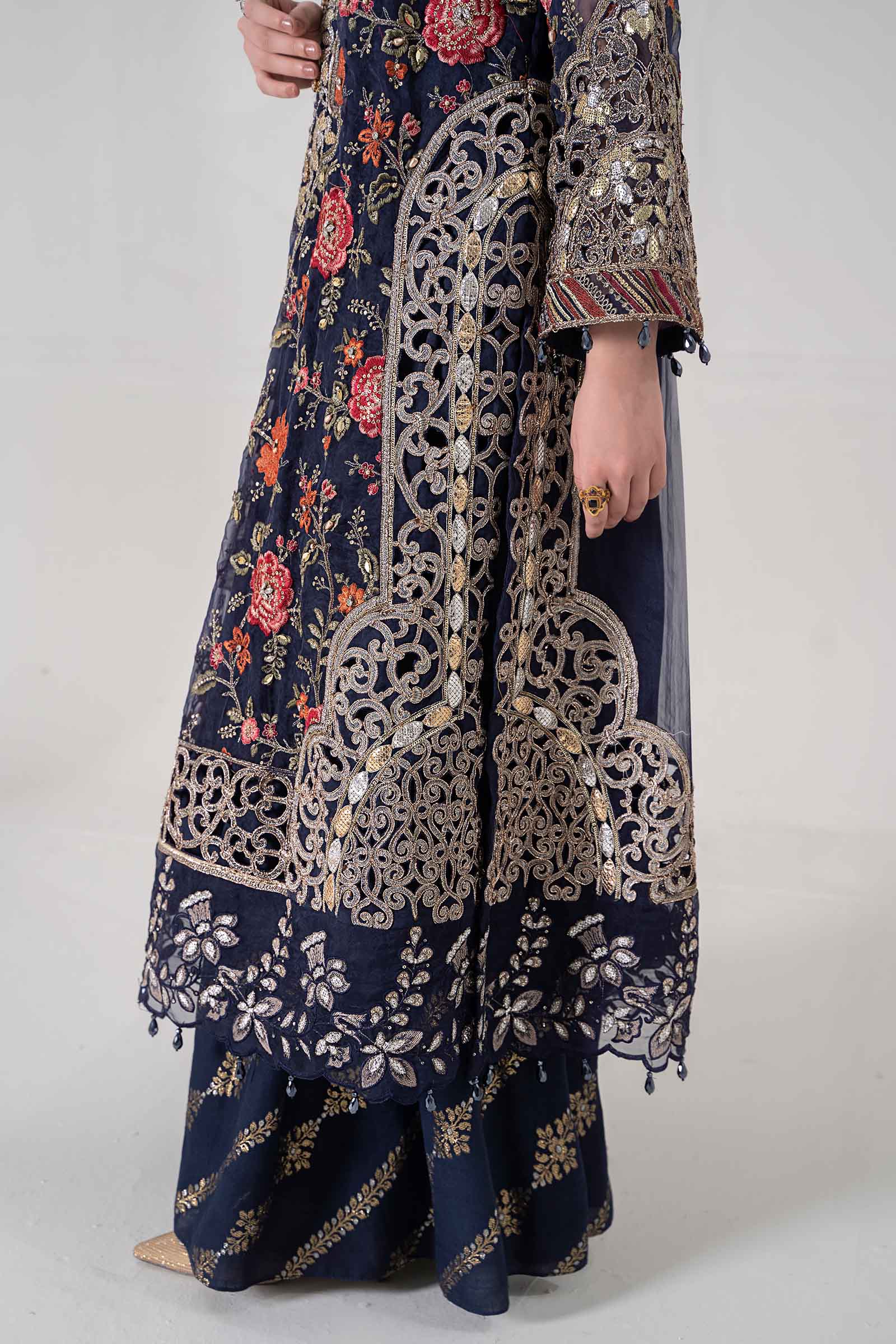 3 Piece Embroidered Organza Suit | BDS-2808 - Image 6