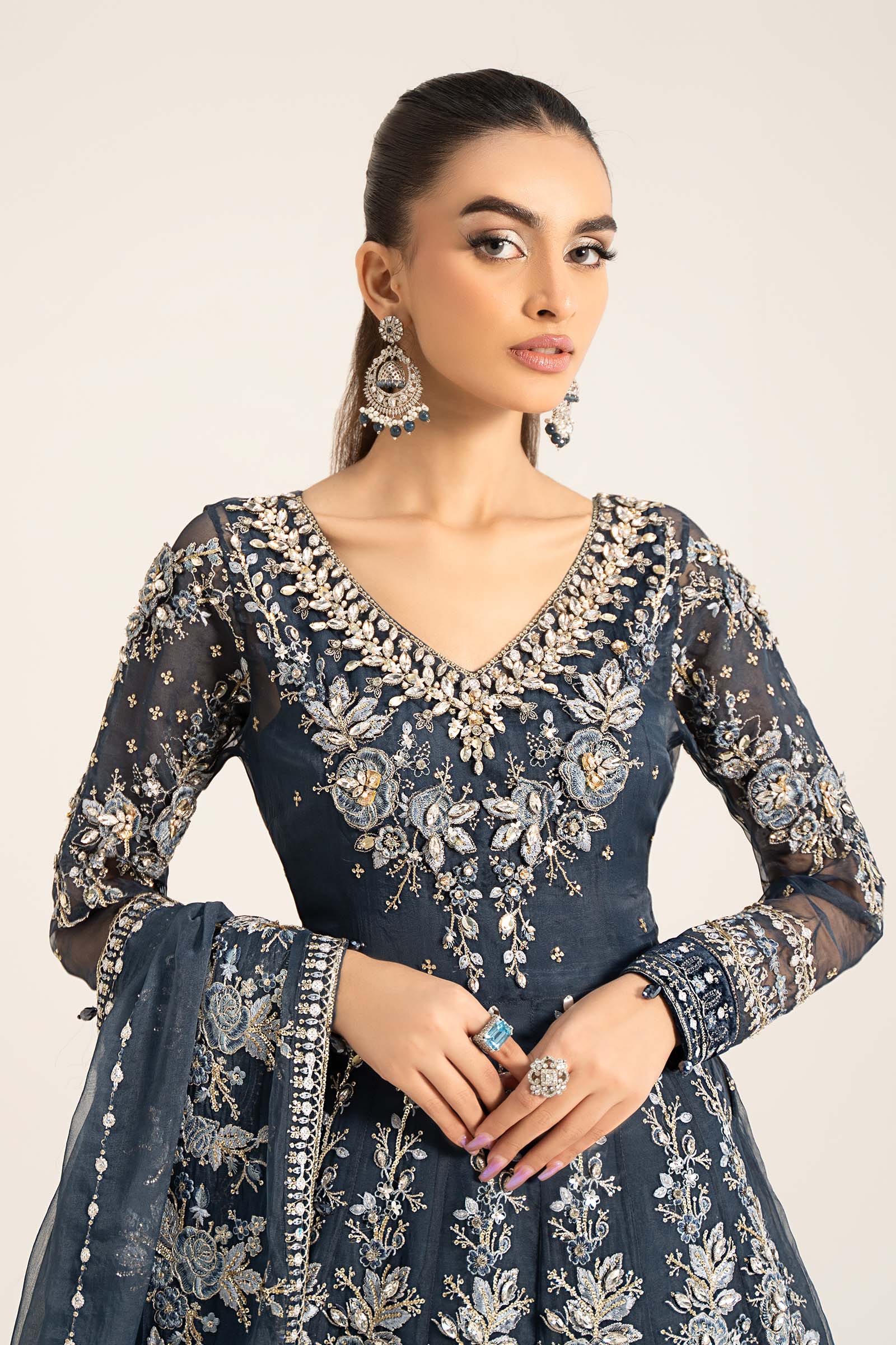 3 Piece Embroidered Organza Suit | BDS-2901 - Image 2