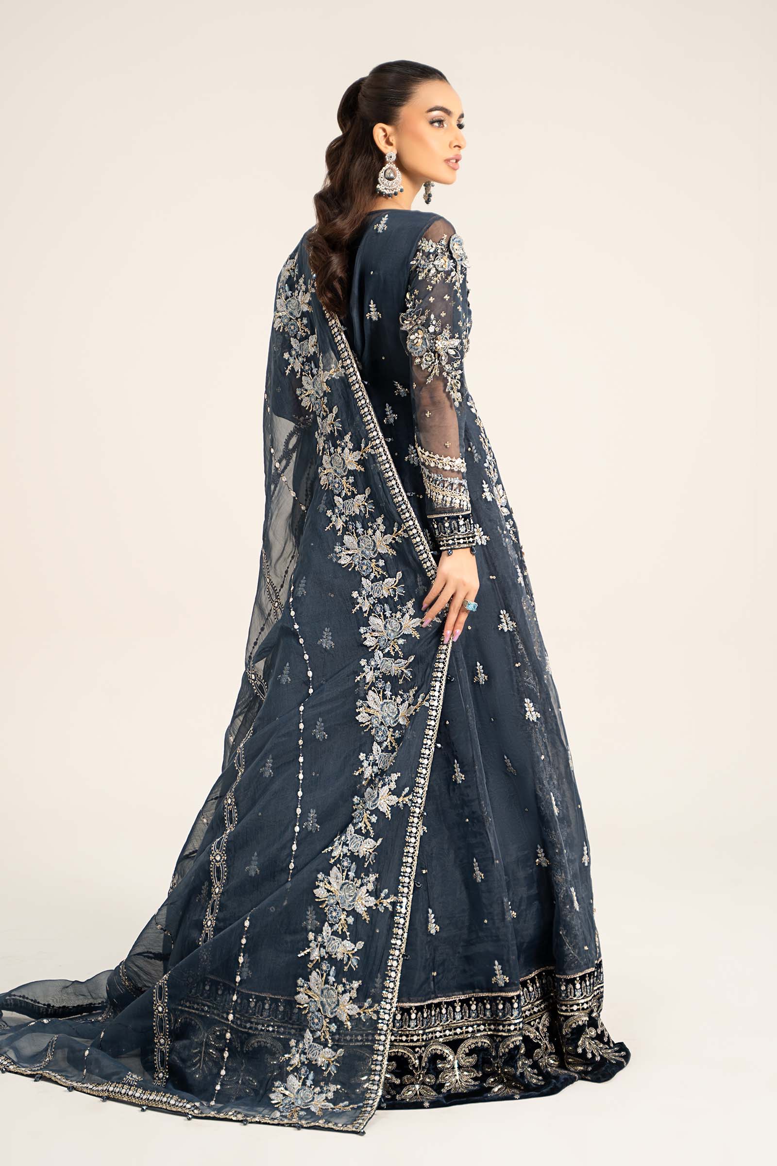 3 Piece Embroidered Organza Suit | BDS-2901 - Image 5