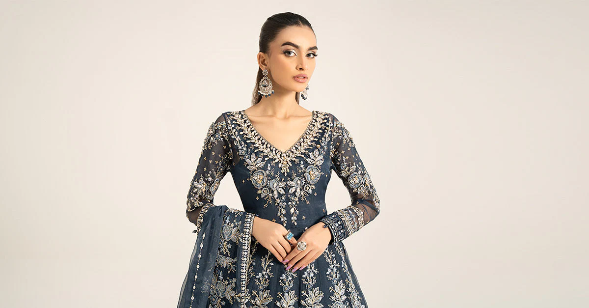 3 Piece Embroidered Organza Suit | BDS-2901 - Image 6