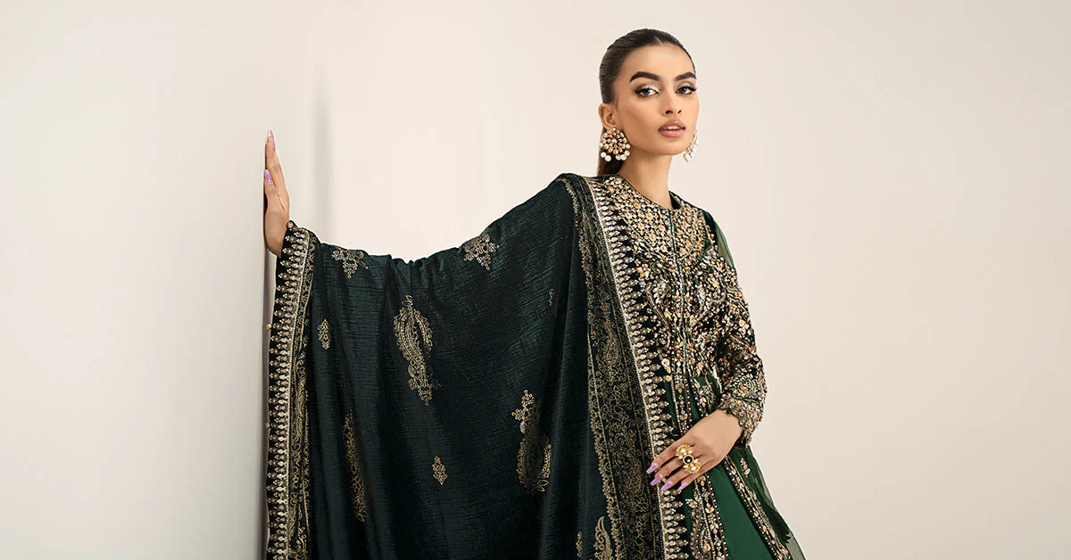 3 Piece Embroidered Organza Suit | BDS-2904 - Image 7
