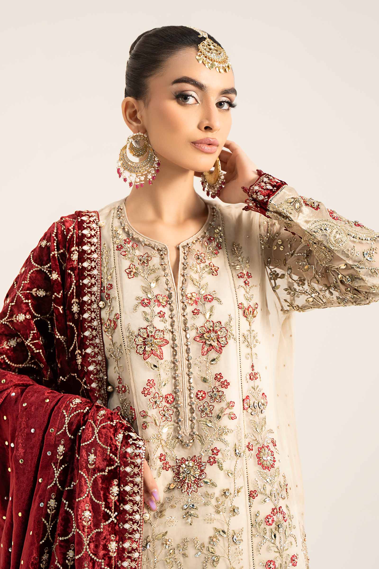 3 Piece Embroidered Organza Suit | BDS-2905 - Image 3