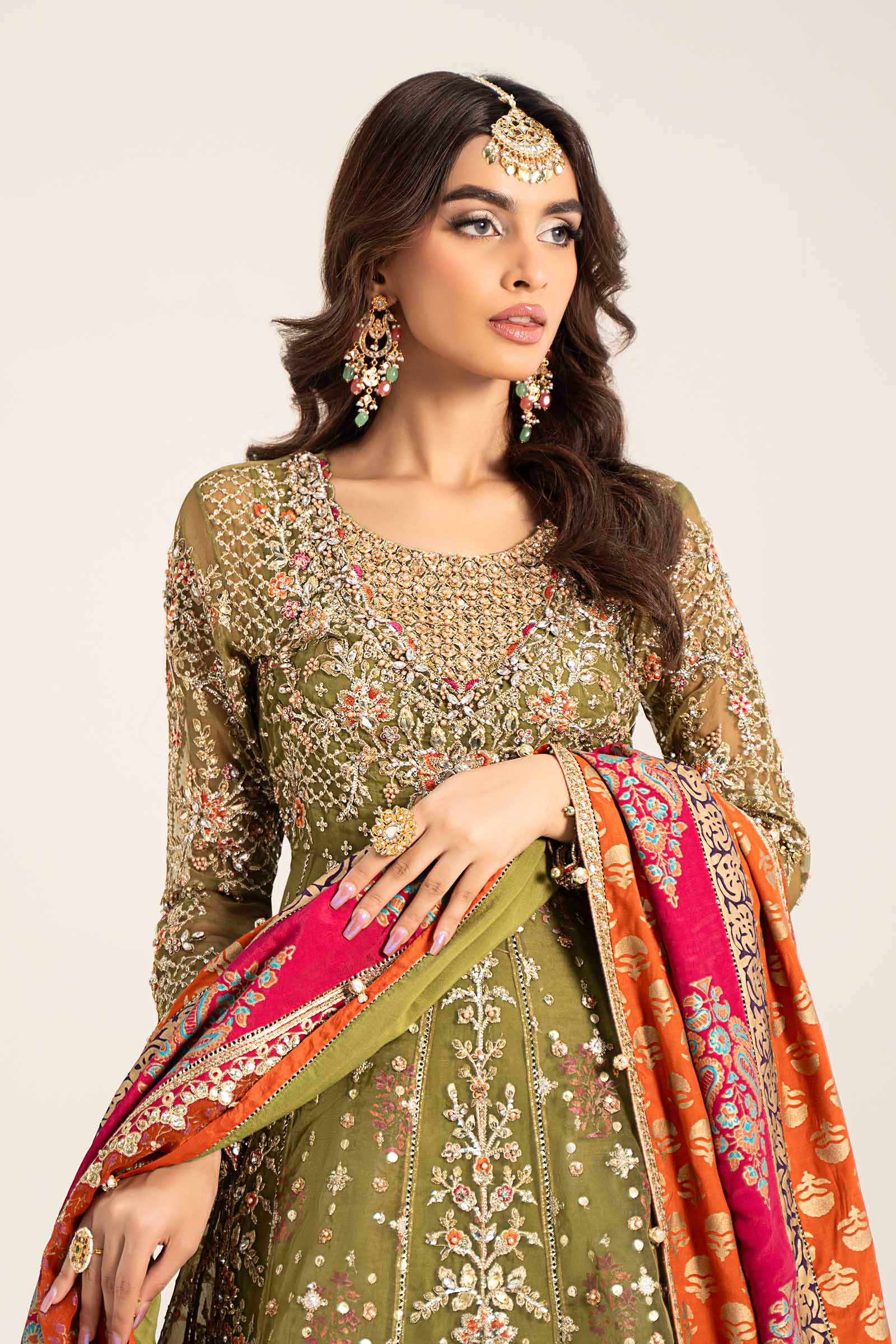 3 Piece Embroidered Organza Suit | BDS-2906 - Image 2