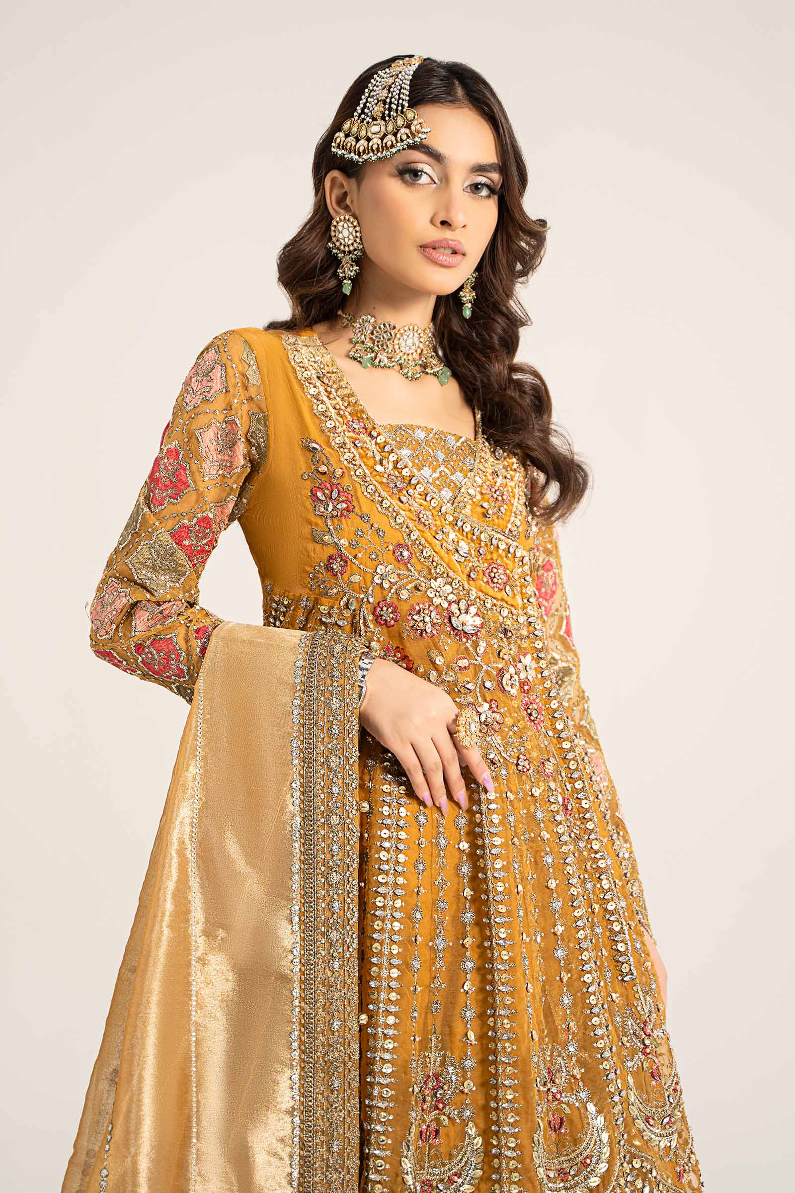 3 Piece Embroidered Organza Suit | BDS-2907 - Image 2