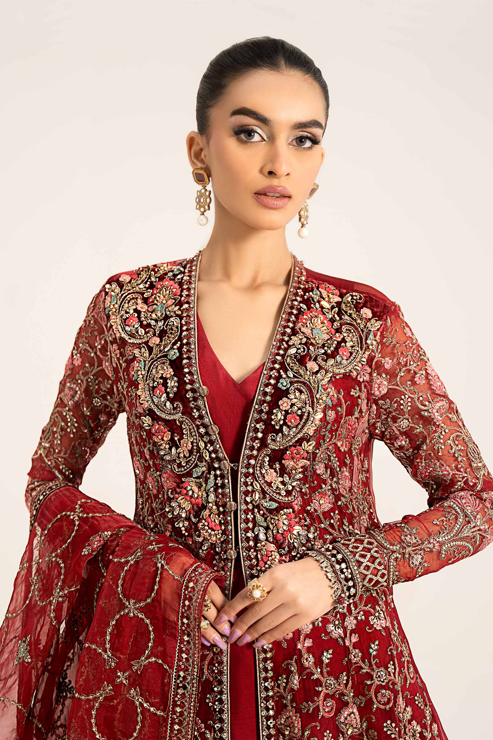 3 Piece Embroidered Organza Suit | BDS-2908 - Image 2