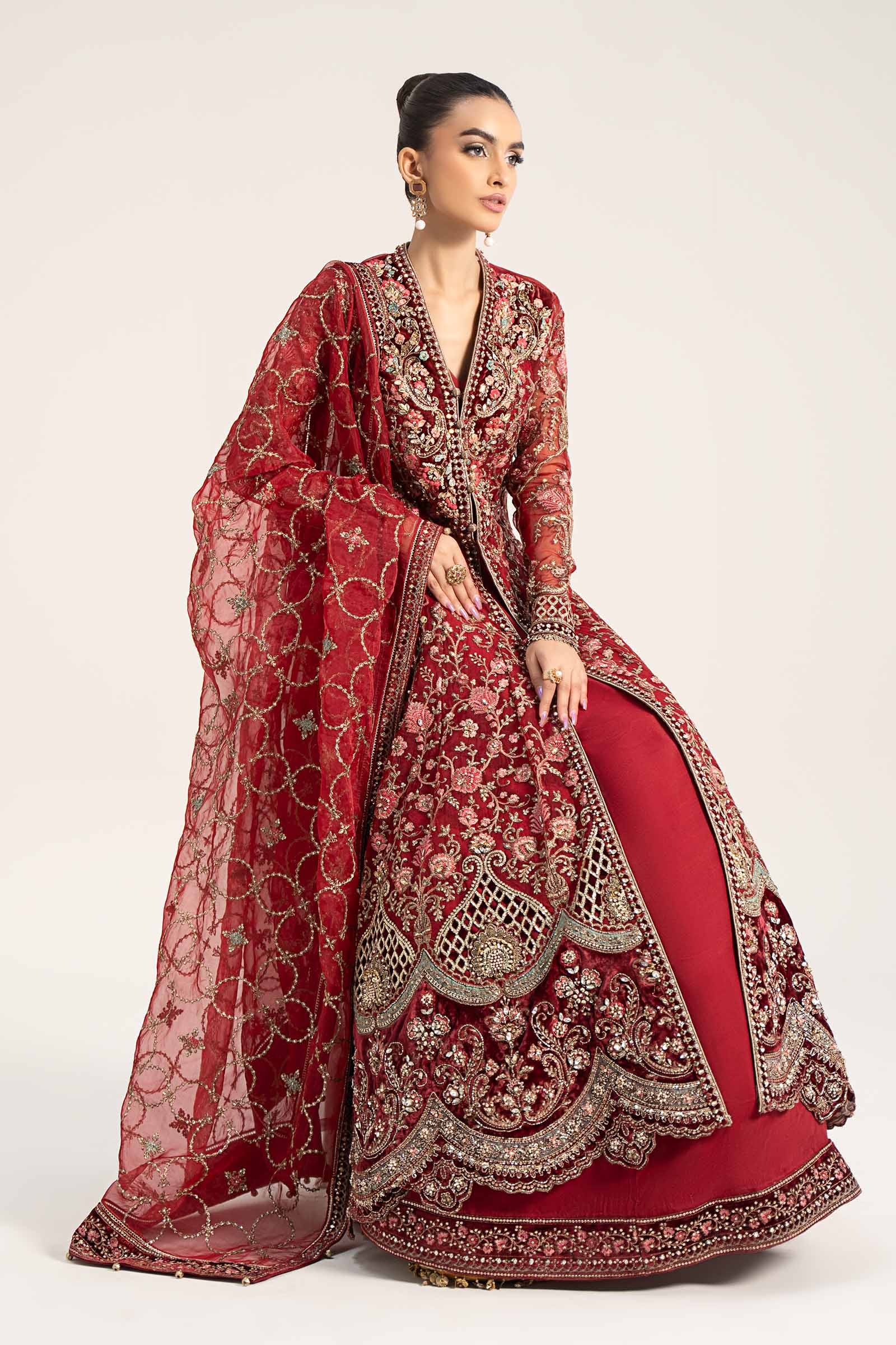 3 Piece Embroidered Organza Suit | BDS-2908 - Image 3