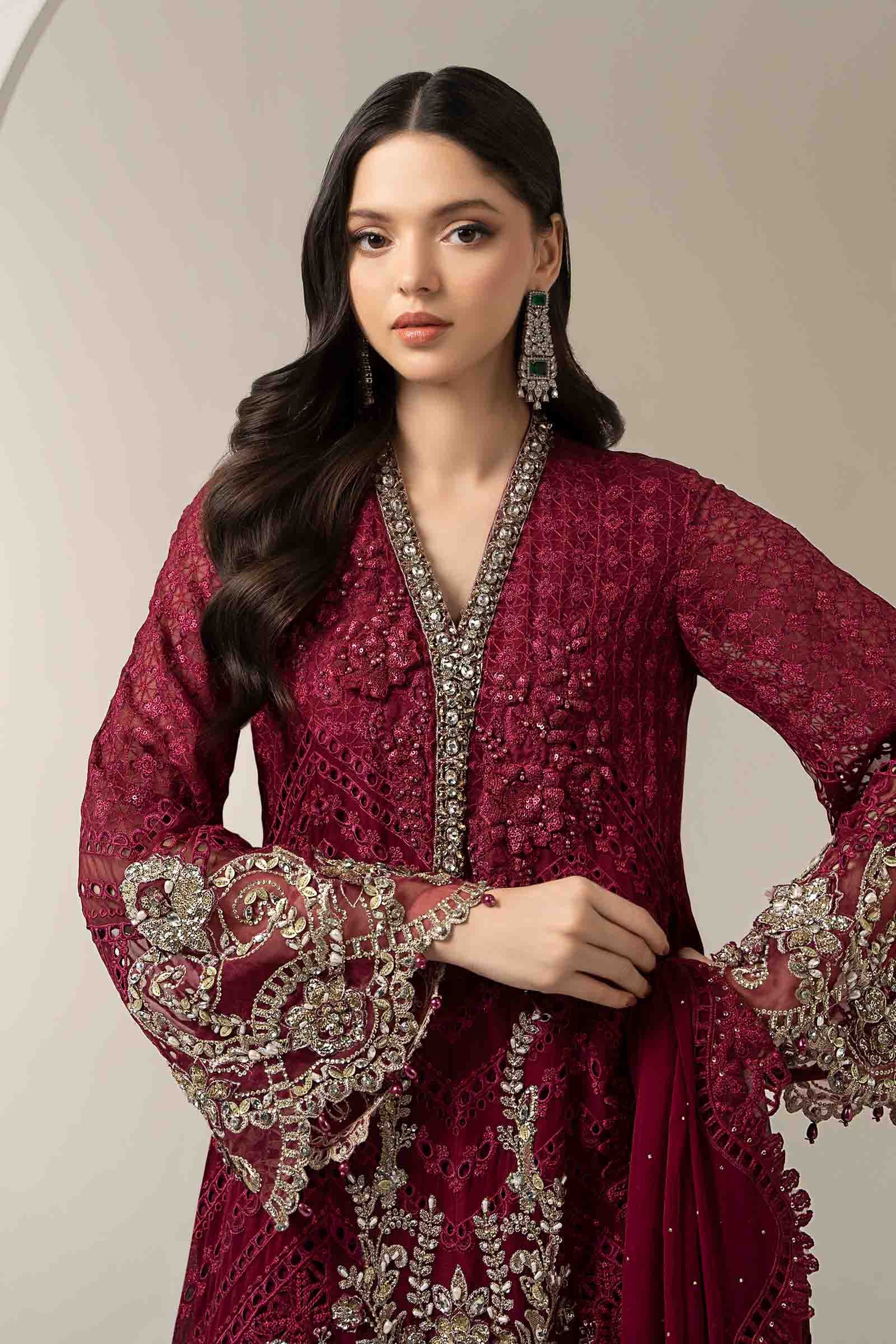 3 Piece Embroidered Chiffon Suit | BDS-3003 - Image 2