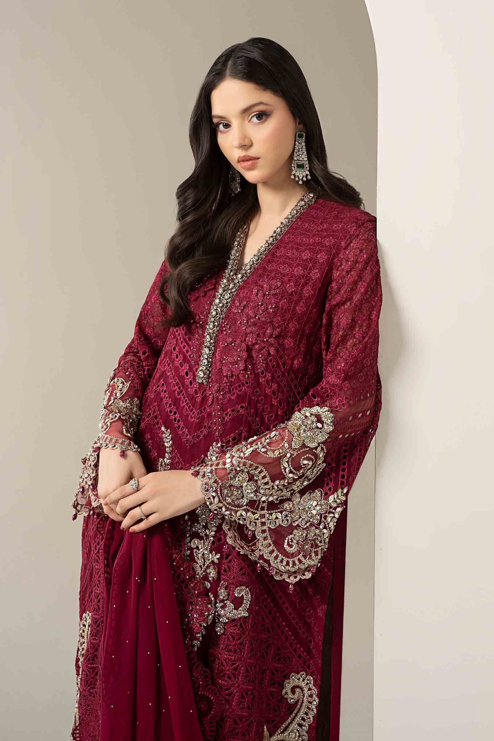 3 Piece Embroidered Chiffon Suit | BDS-3003 - Image 3