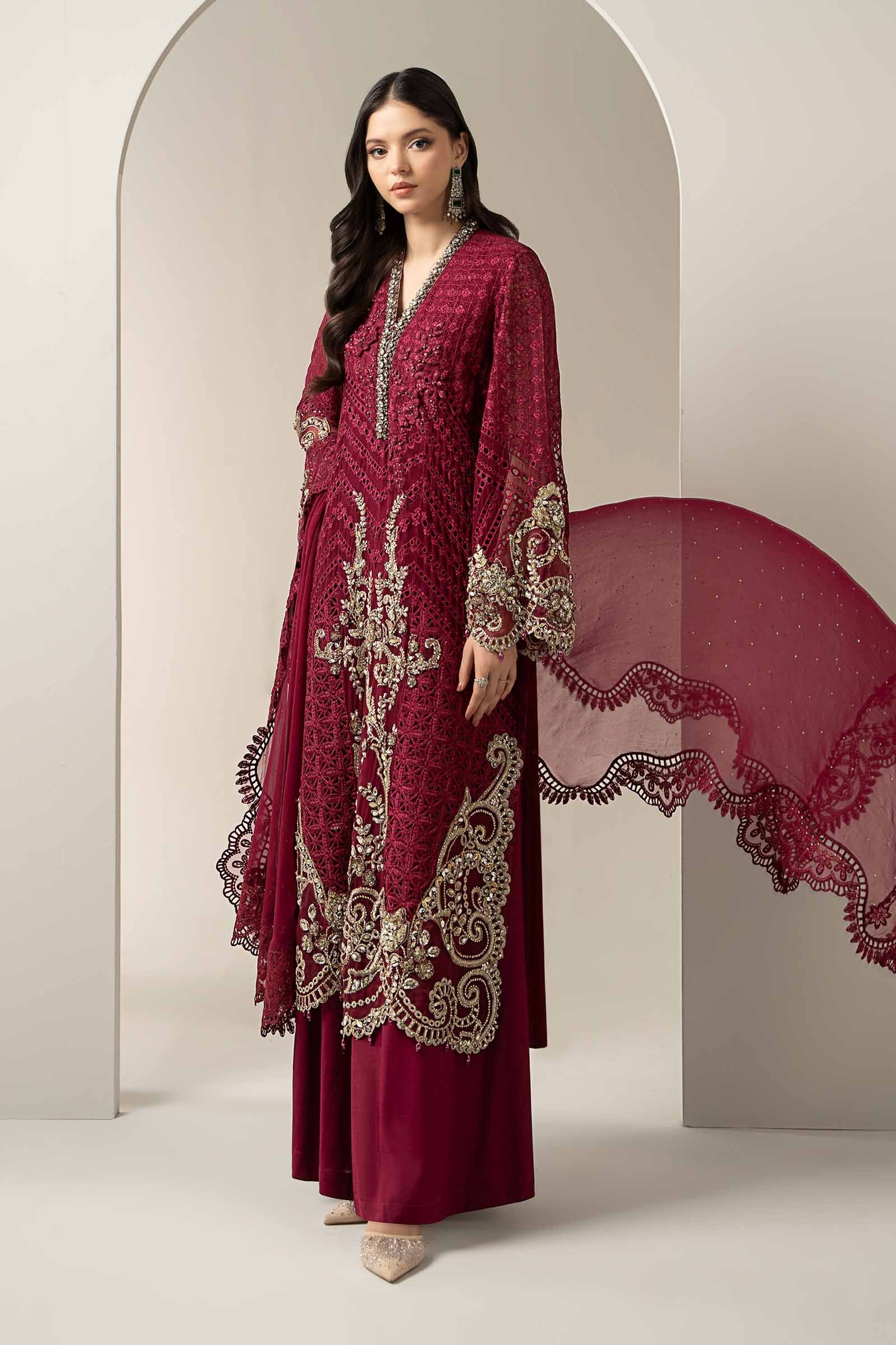 3 Piece Embroidered Chiffon Suit | BDS-3003 - Image 4