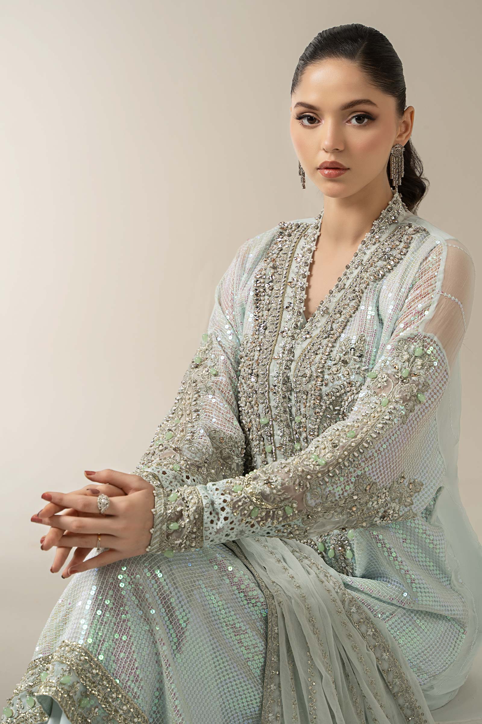 3 Piece Embroidered Chiffon Suit | BDS-3005 - Image 2