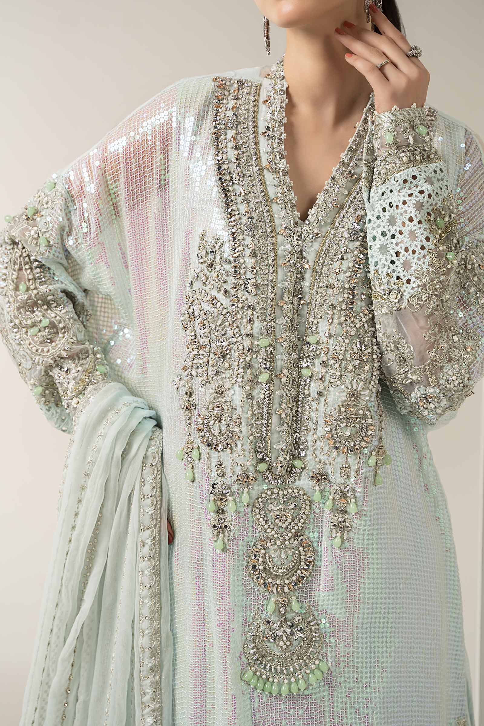 3 Piece Embroidered Chiffon Suit | BDS-3005 - Image 4