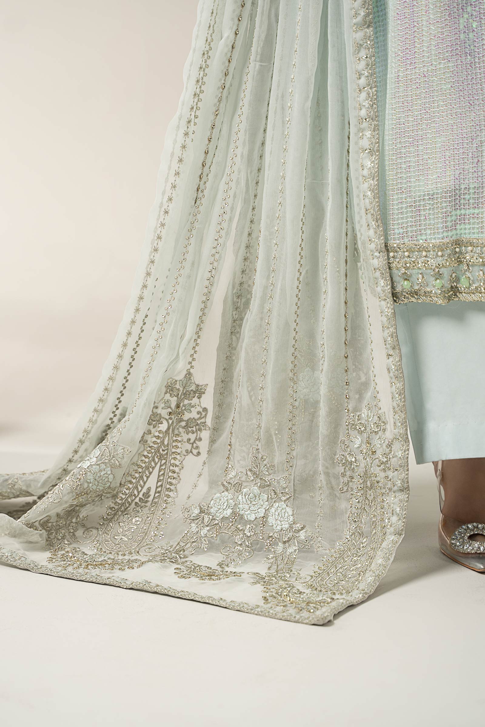 3 Piece Embroidered Chiffon Suit | BDS-3005 - Image 6