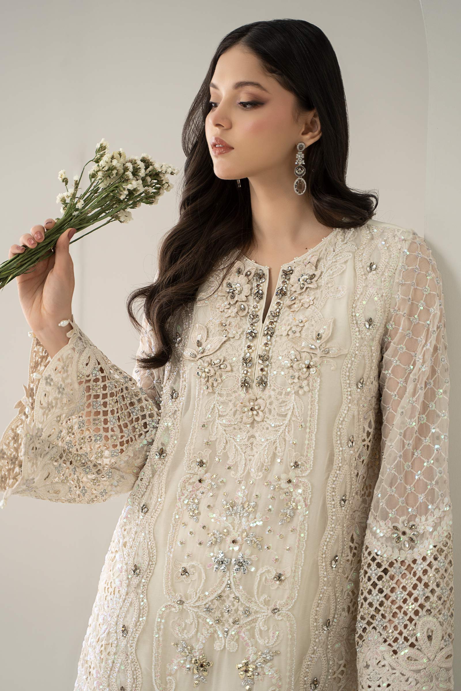 3 Piece Embroidered Chiffon Suit | BDS-3007 - Image 2