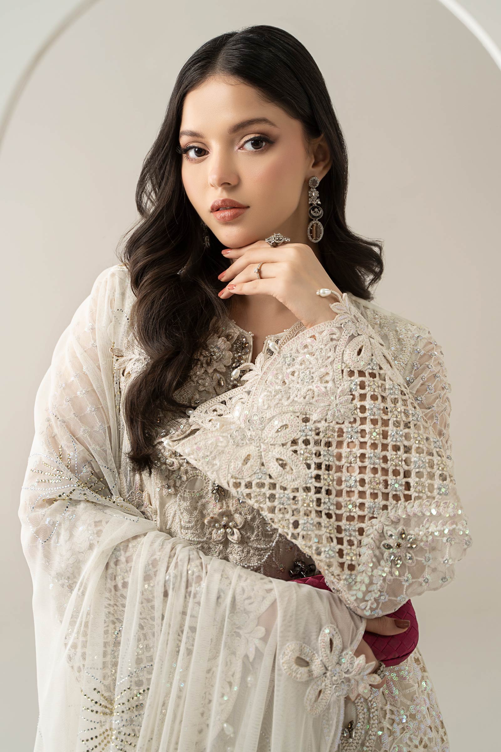 3 Piece Embroidered Chiffon Suit | BDS-3007 - Image 3